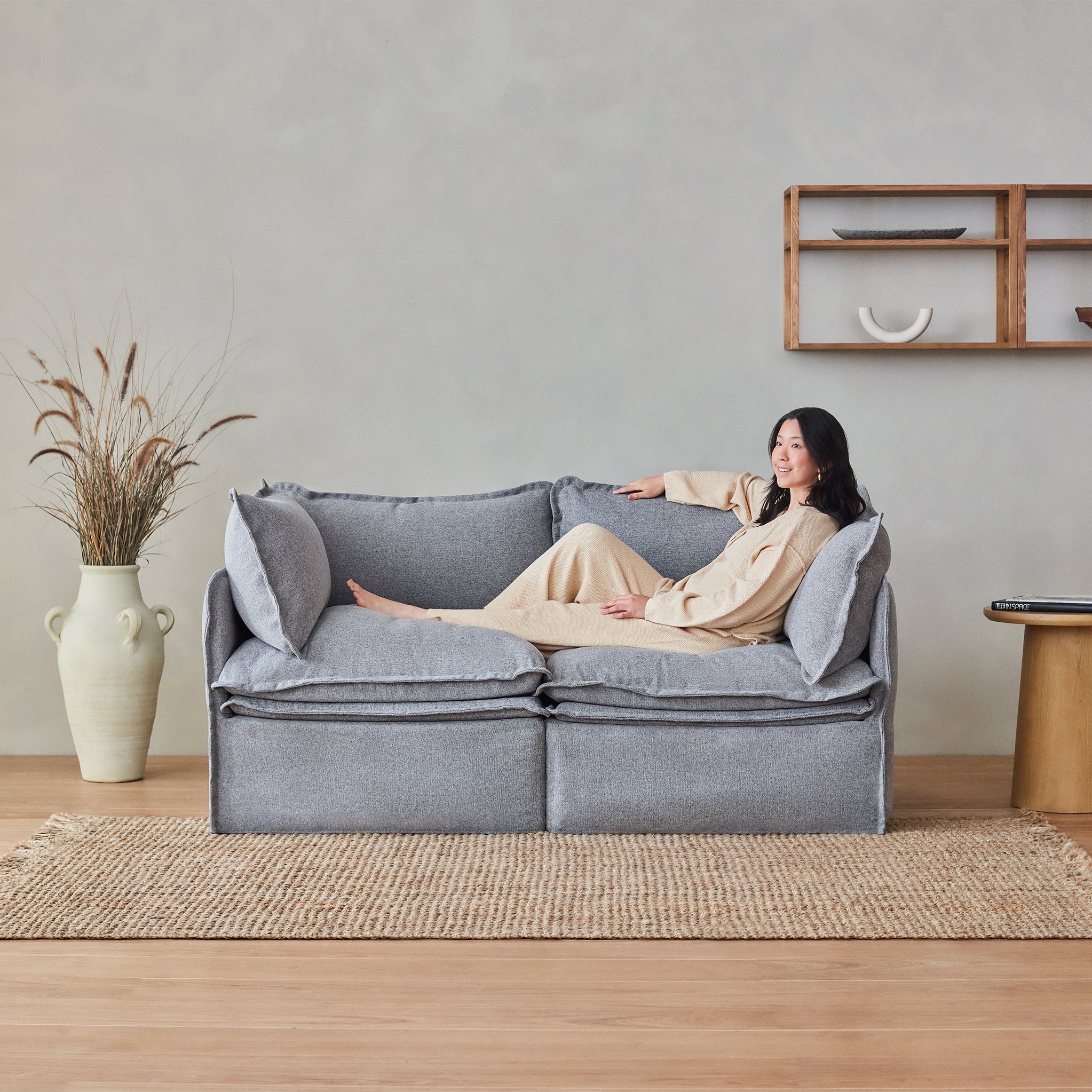 Elevate Comfort Layer for 5-Seater Open-Ends Corner Sectional + Ottoman in Milk - Image 3