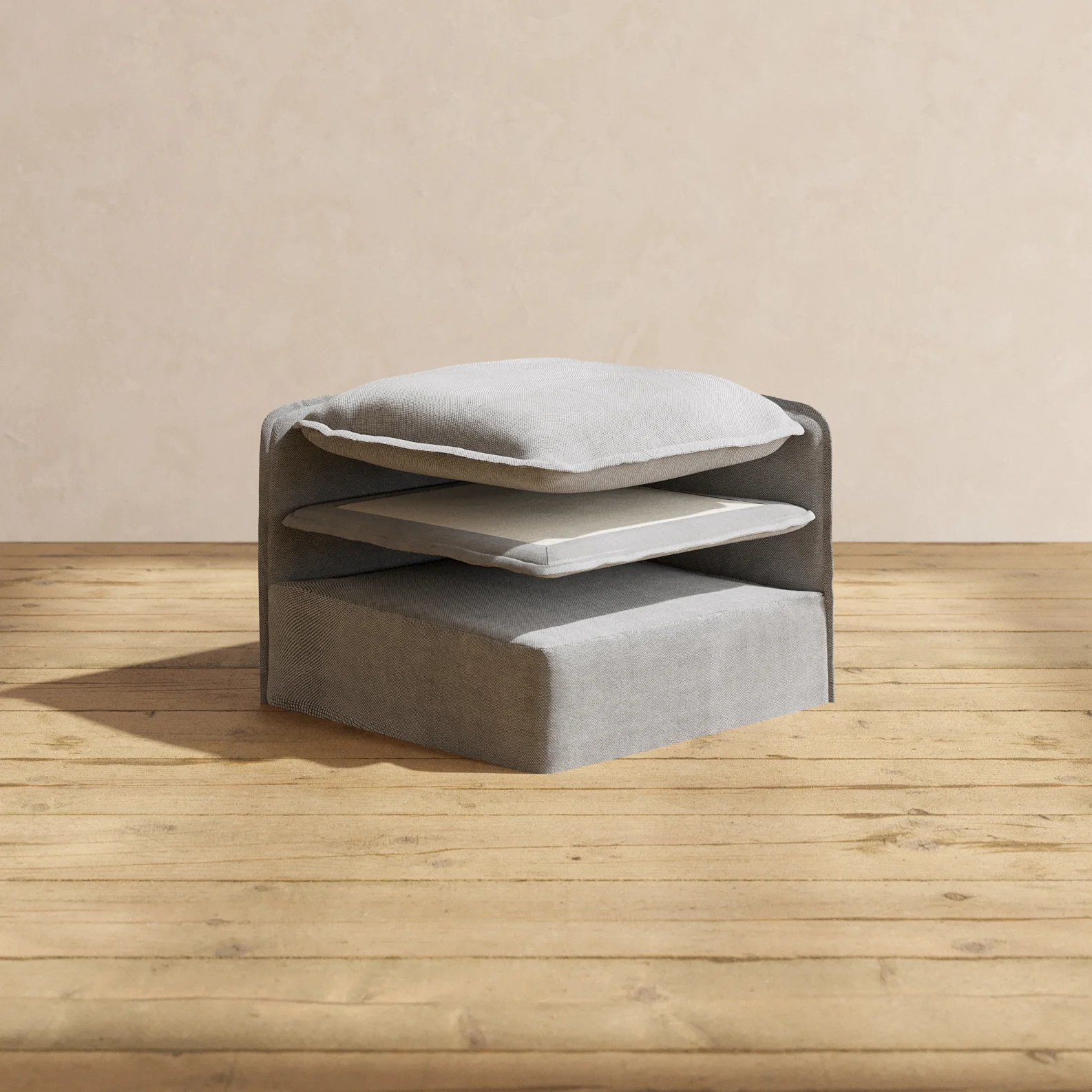 Elevate Comfort Layer Set for 4-Seater + Bench Ottoman | Plush Weave in Ash