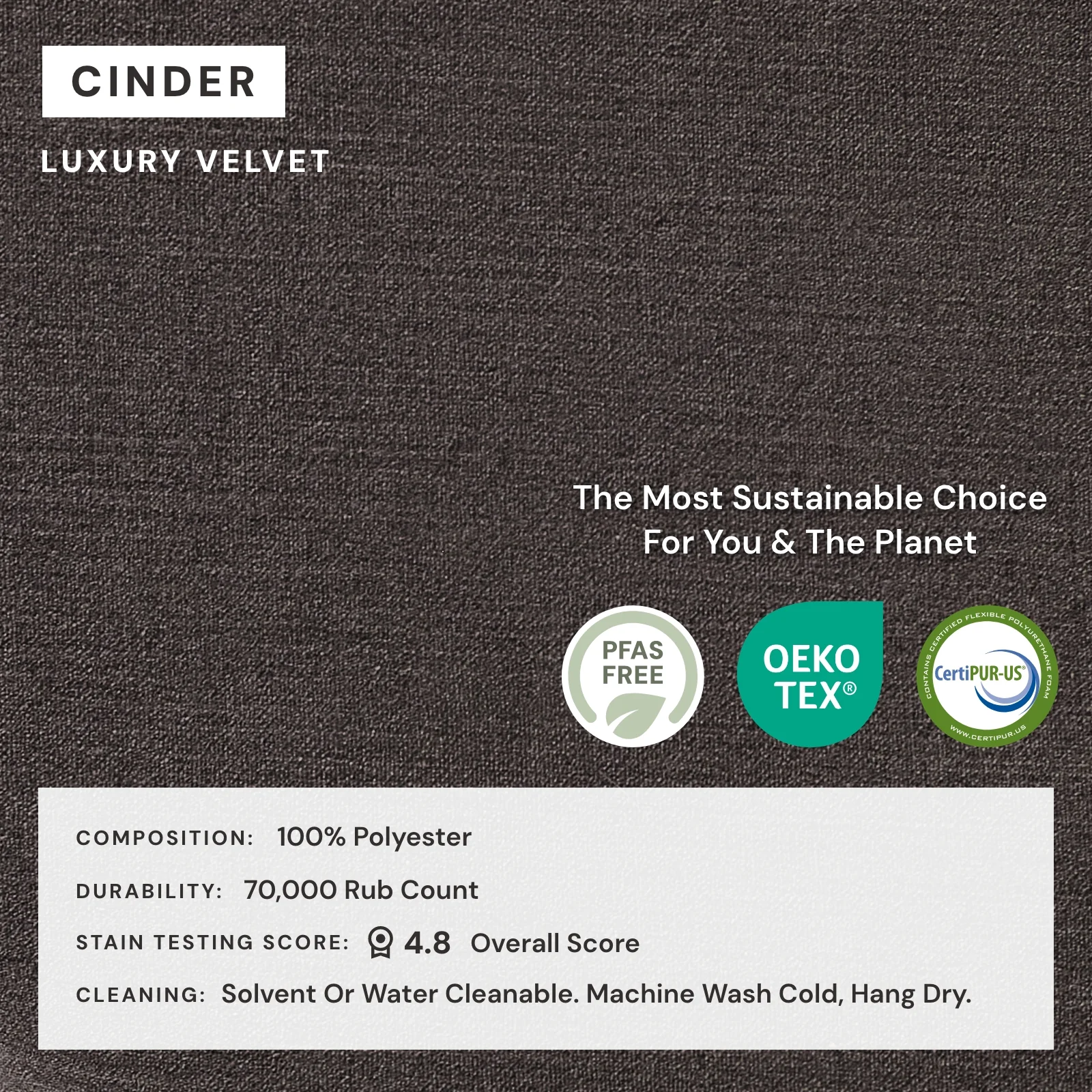 Elevate Comfort Layer Set for 6-Seater Open-Ends U-Sectional | Luxury Velvet in Cinder - Image 7