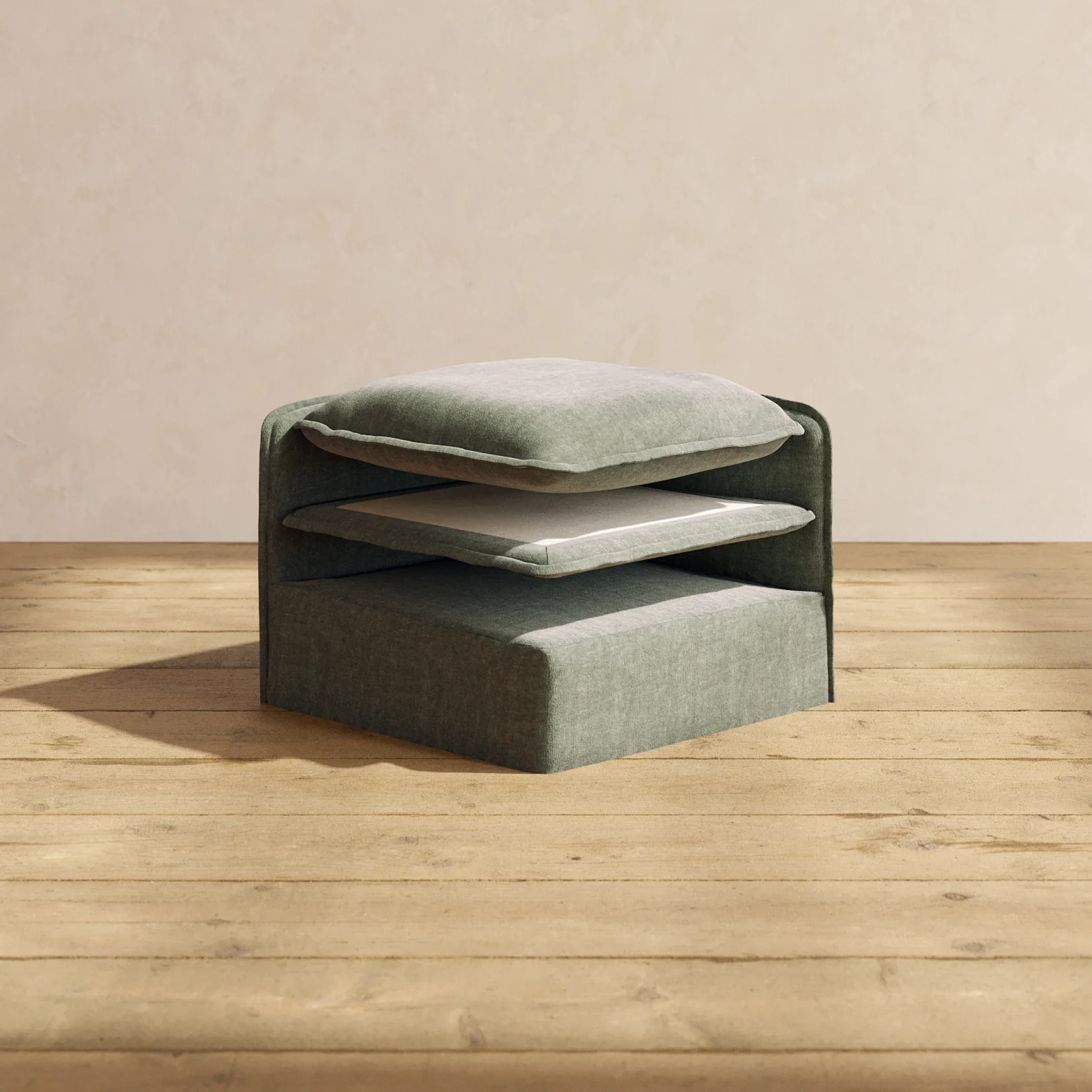 Elevate Comfort Layer Set for 7-Seater Corner Sectional + Bench Ottoman | Heirloom Velvet in Willow