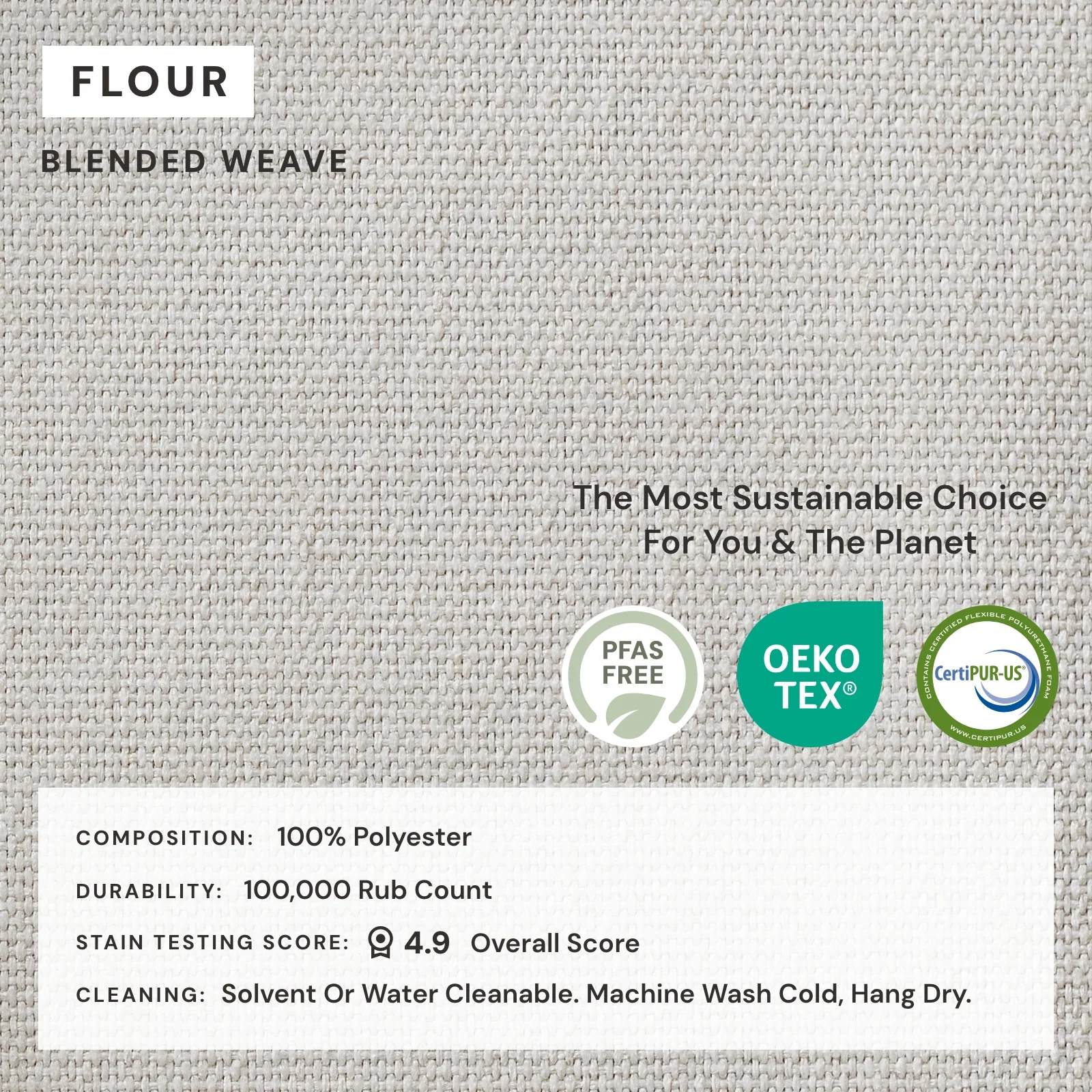Elevate Comfort Layer Set for 7-Seater U-Sectional + Ottoman | Blended Weave in Flour - Image 7