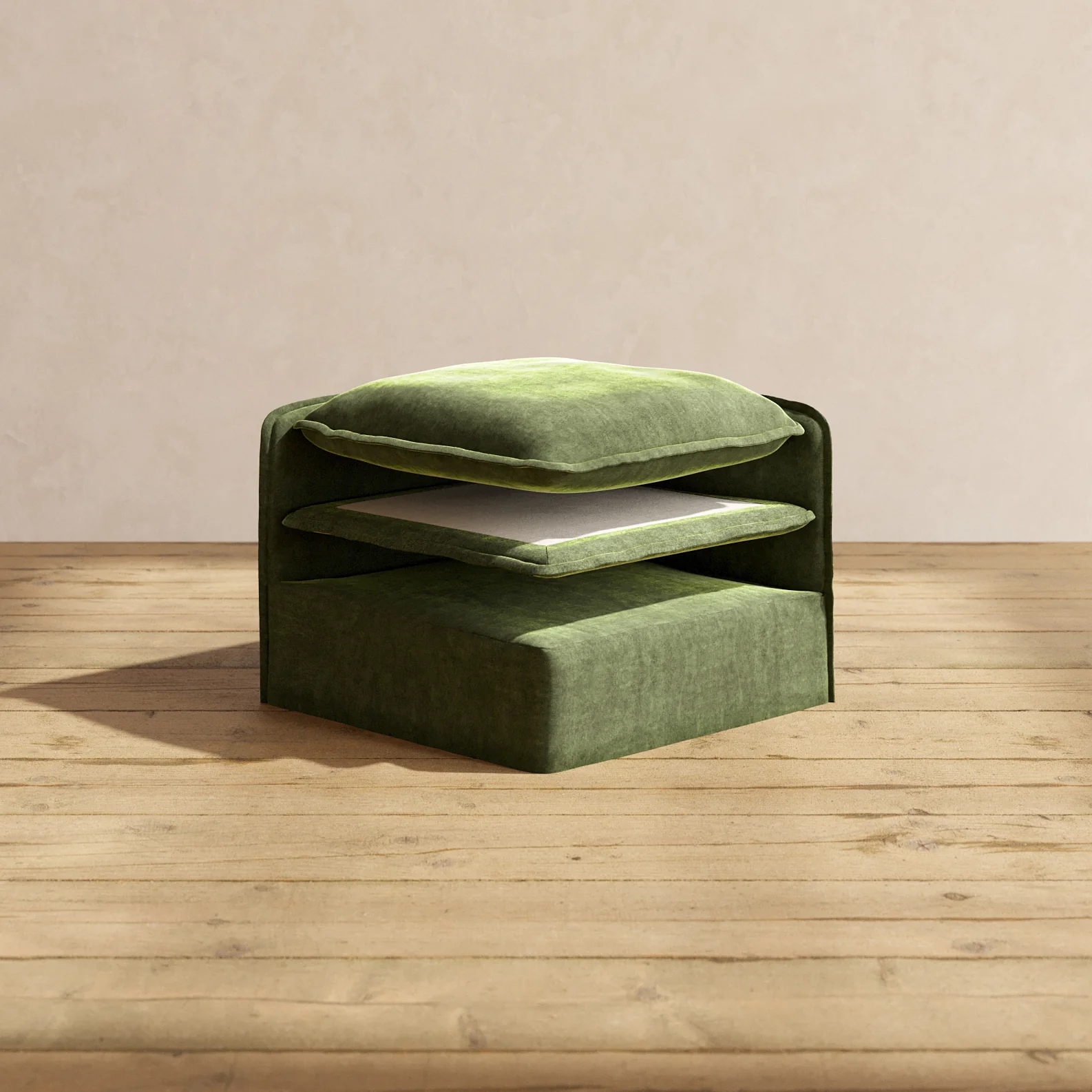 Elevate Comfort Layer Set for 8-Seater Open-Ends U-Sectional | Luxury Velvet in Olive