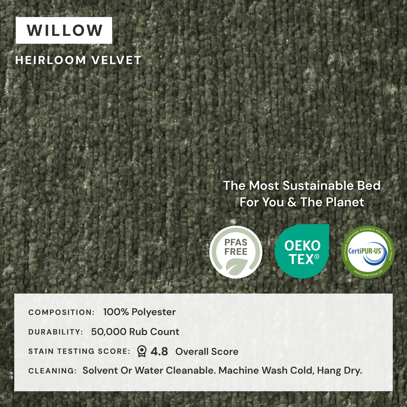 King Upholstered Platform Bed | Heirloom Velvet in Willow - Image 4