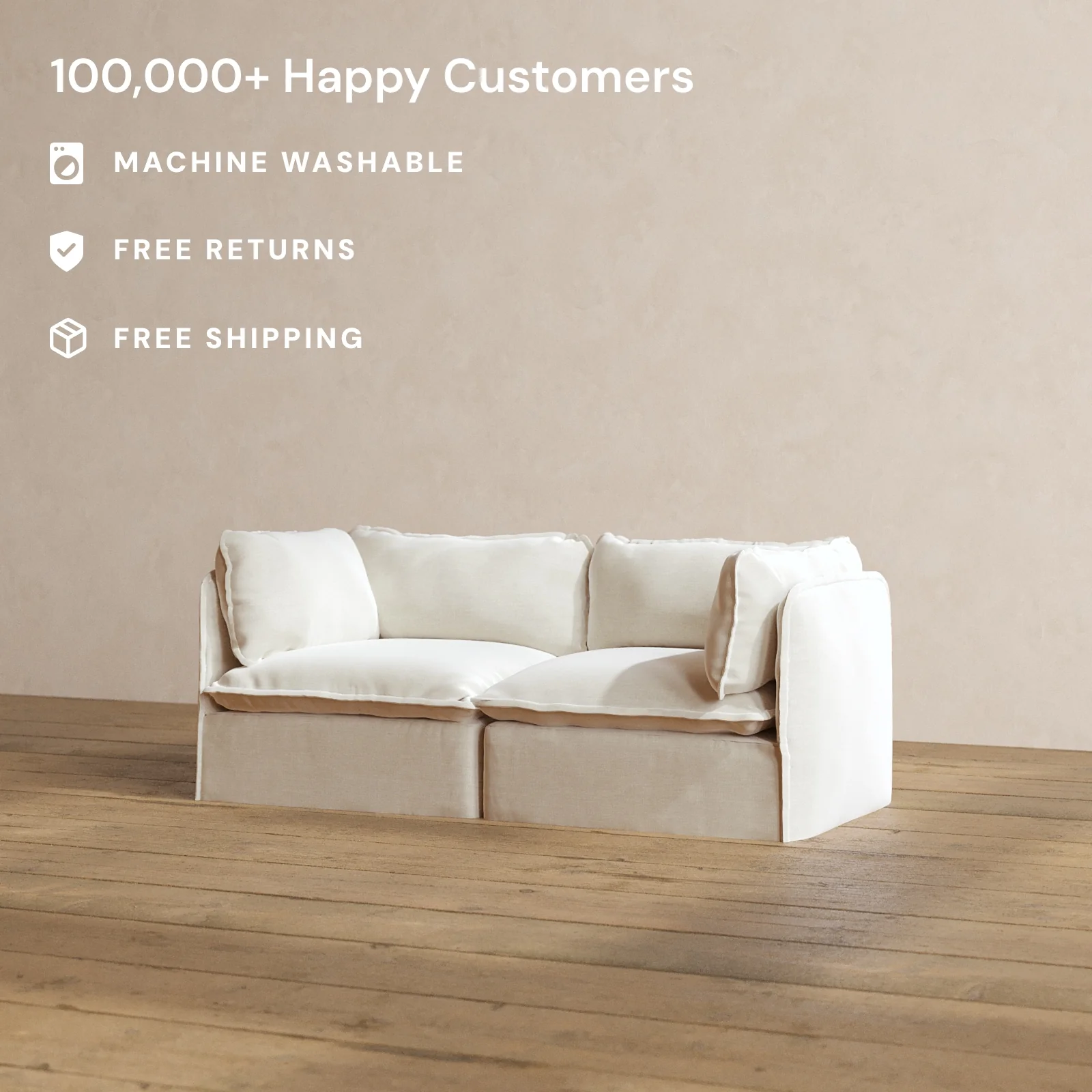 Modular Washable 2-Seater in Coco | Memorix+ Seat | Contour Pillow - Image 2