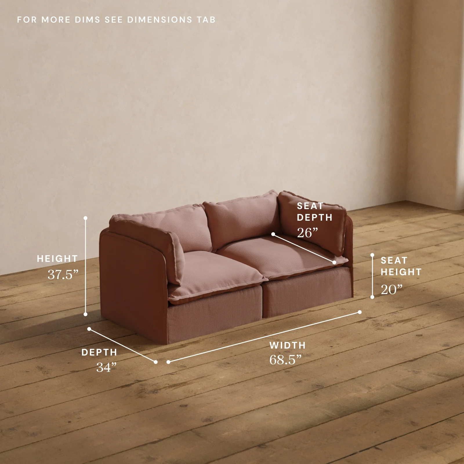 Modular Washable 2-Seater in Sakura | Memorix+ Seat | Contour Pillow - Image 5