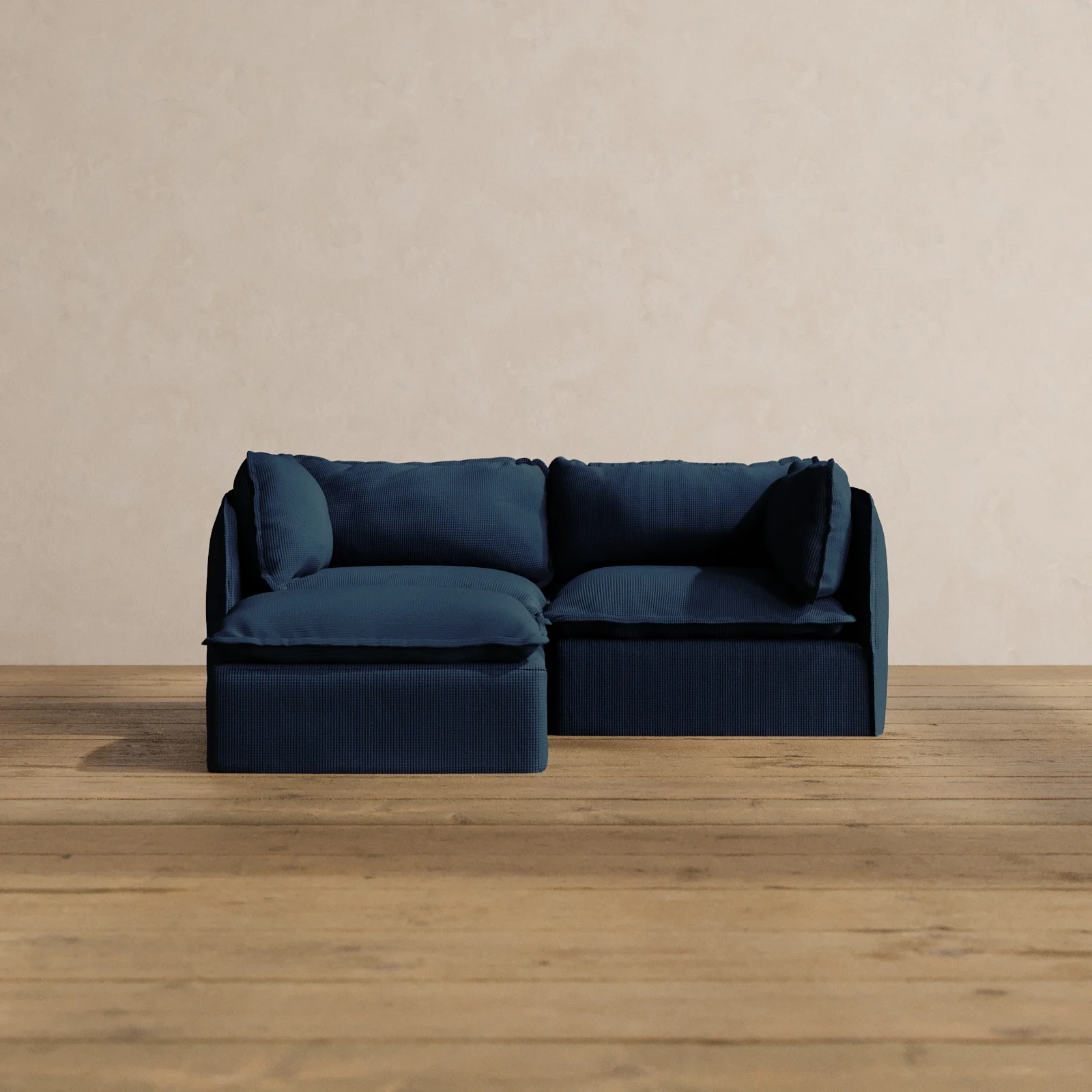 Modular Washable 2-Seater Sectional in Sumi | Deluxe+ Seat | Cloud Pillow