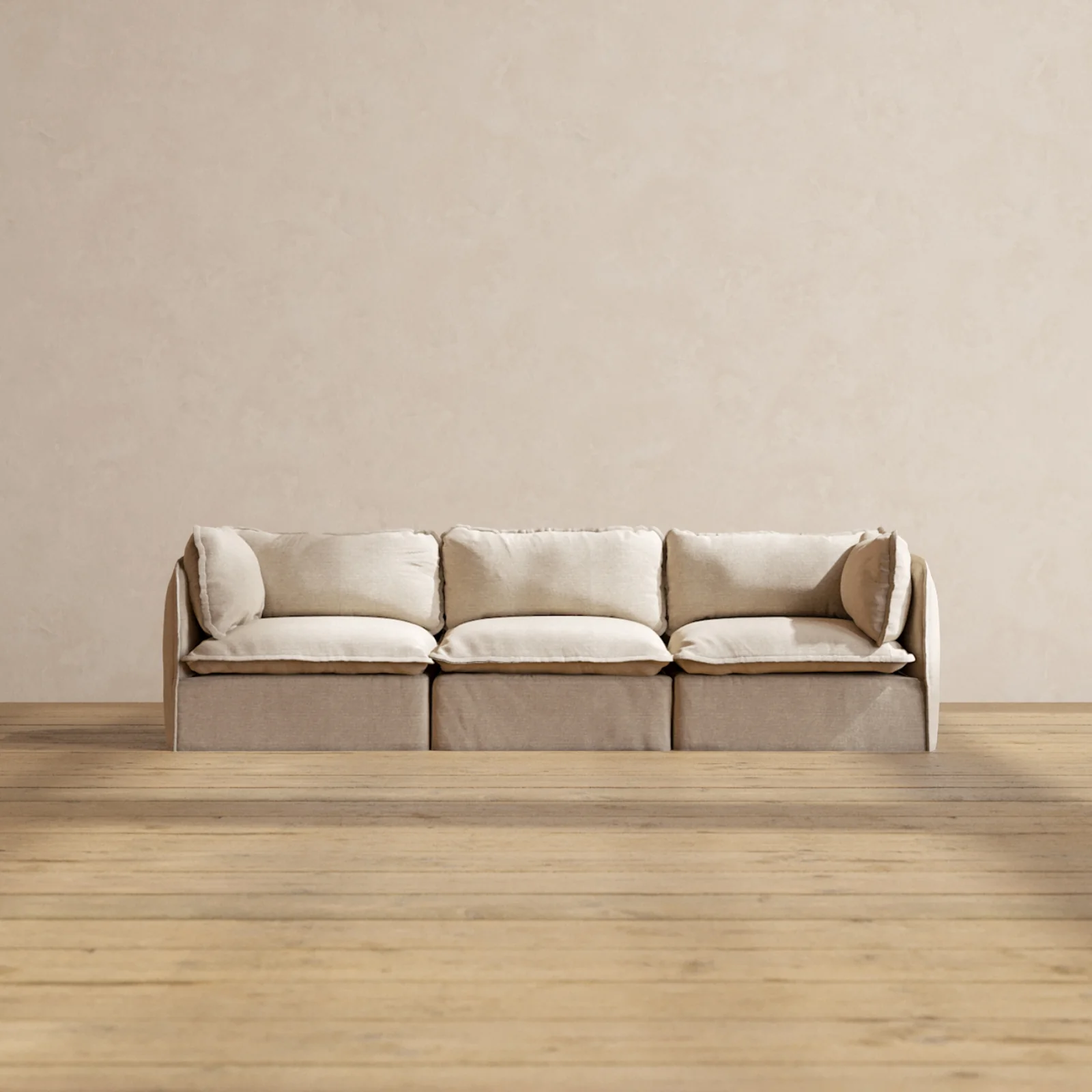 Modular Washable 3-Seater in Oat | Memorix+ Seat | Contour Pillow