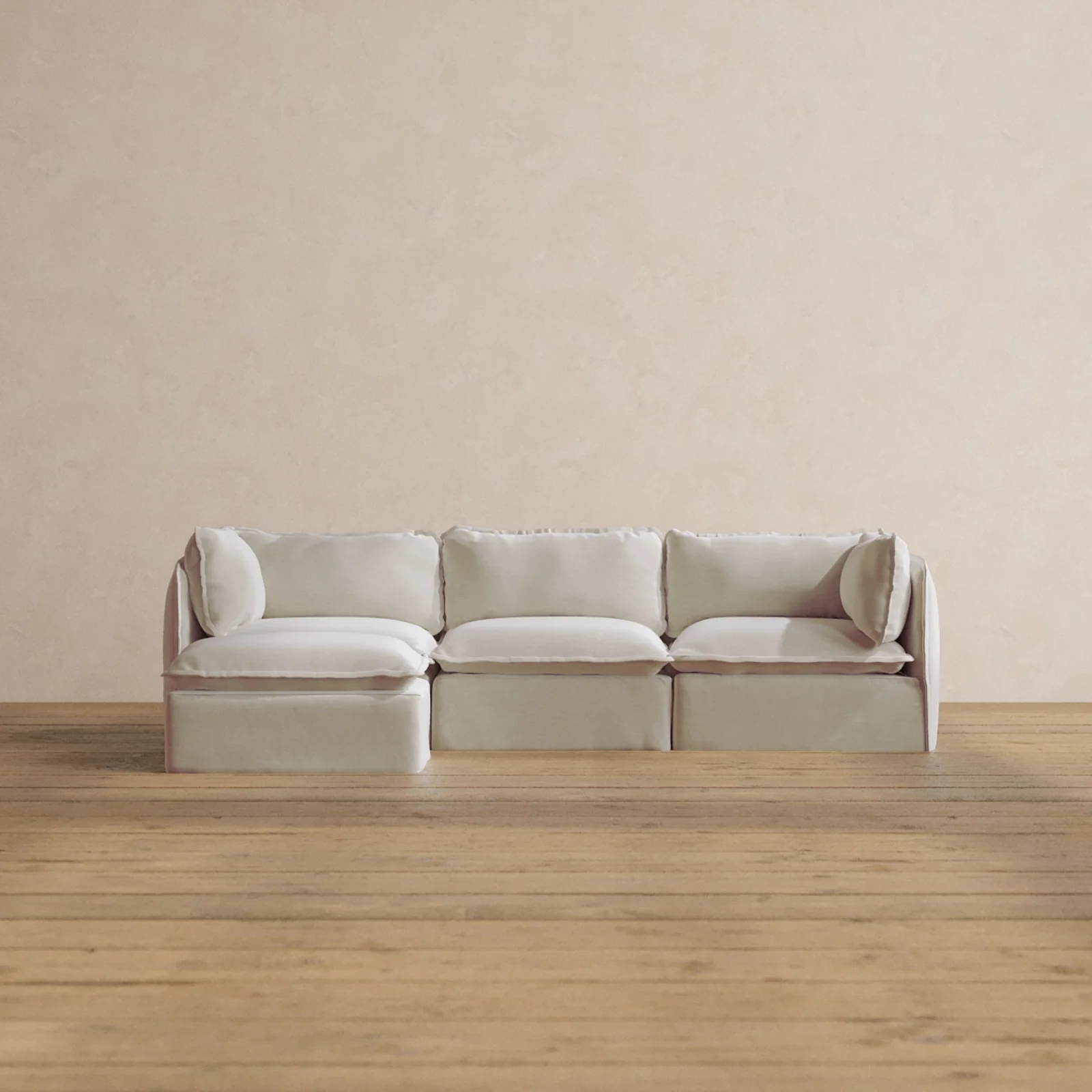 Modular Washable 3-Seater Sectional in Coco | Memorix+ Seat | Contour Pillow