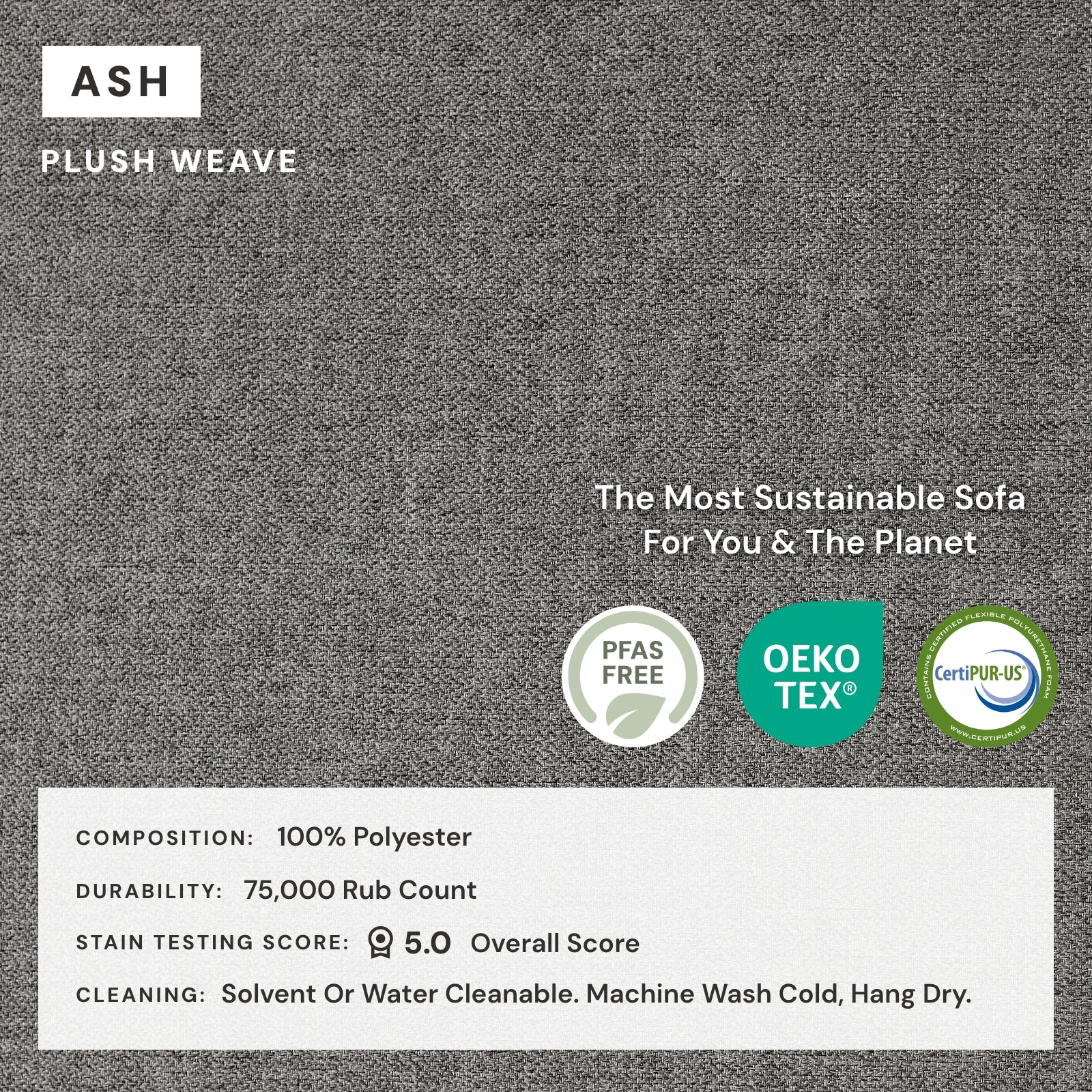 Modular Washable 4-Seater + Bench Ottoman in Ash | Deluxe+ Seat | Cloud Pillow - Image 4
