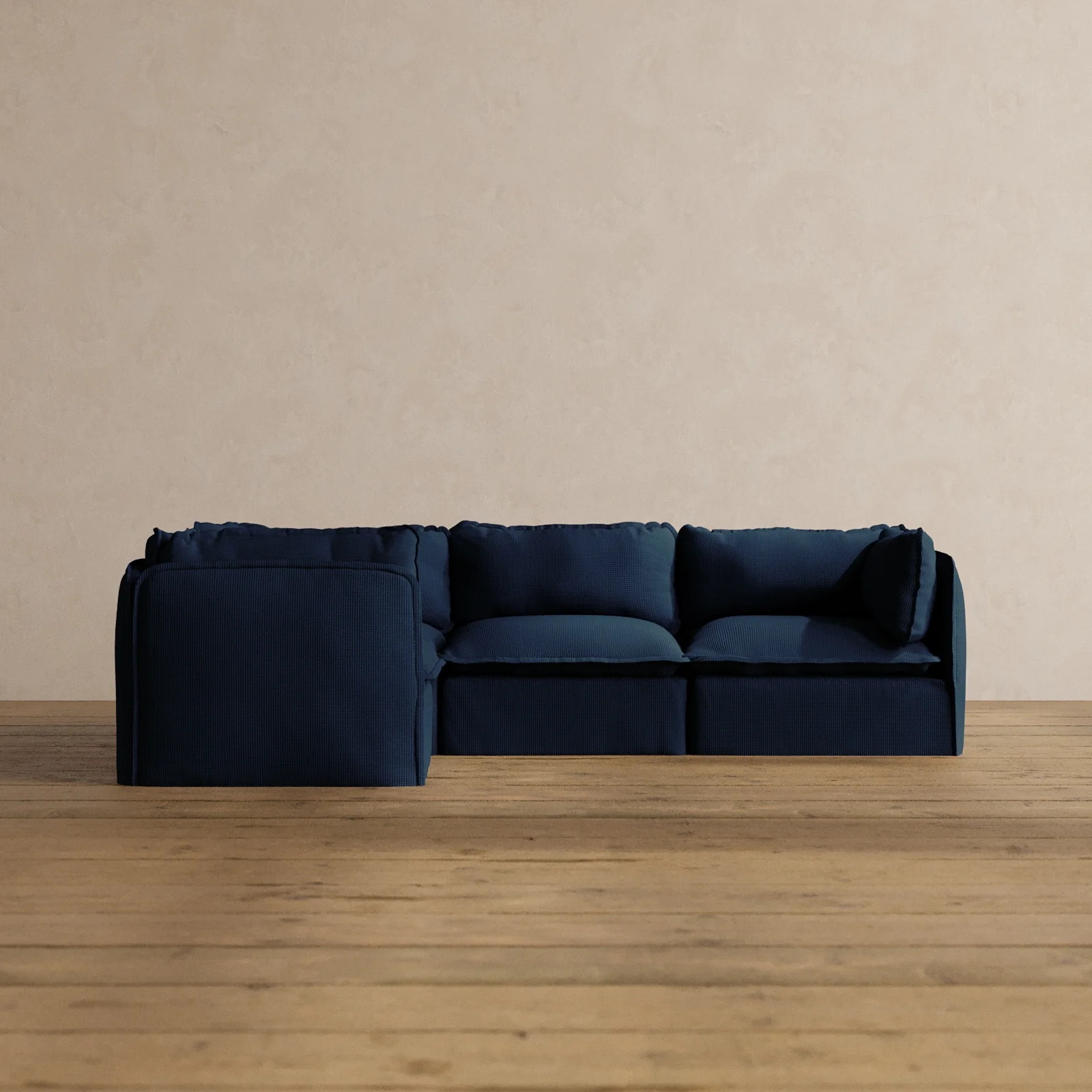 Modular Washable 4-Seater Corner Sectional in Sumi | Deluxe+ Seat | Cloud Pillow