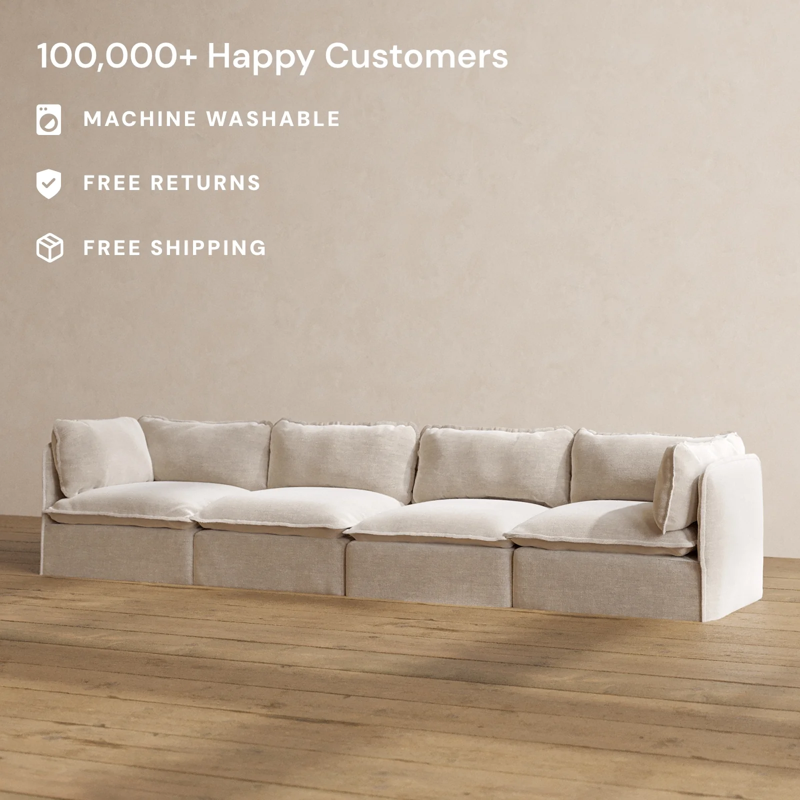 Modular Washable 4-Seater in Mist | Memorix+ Seat | Contour Pillow - Image 2