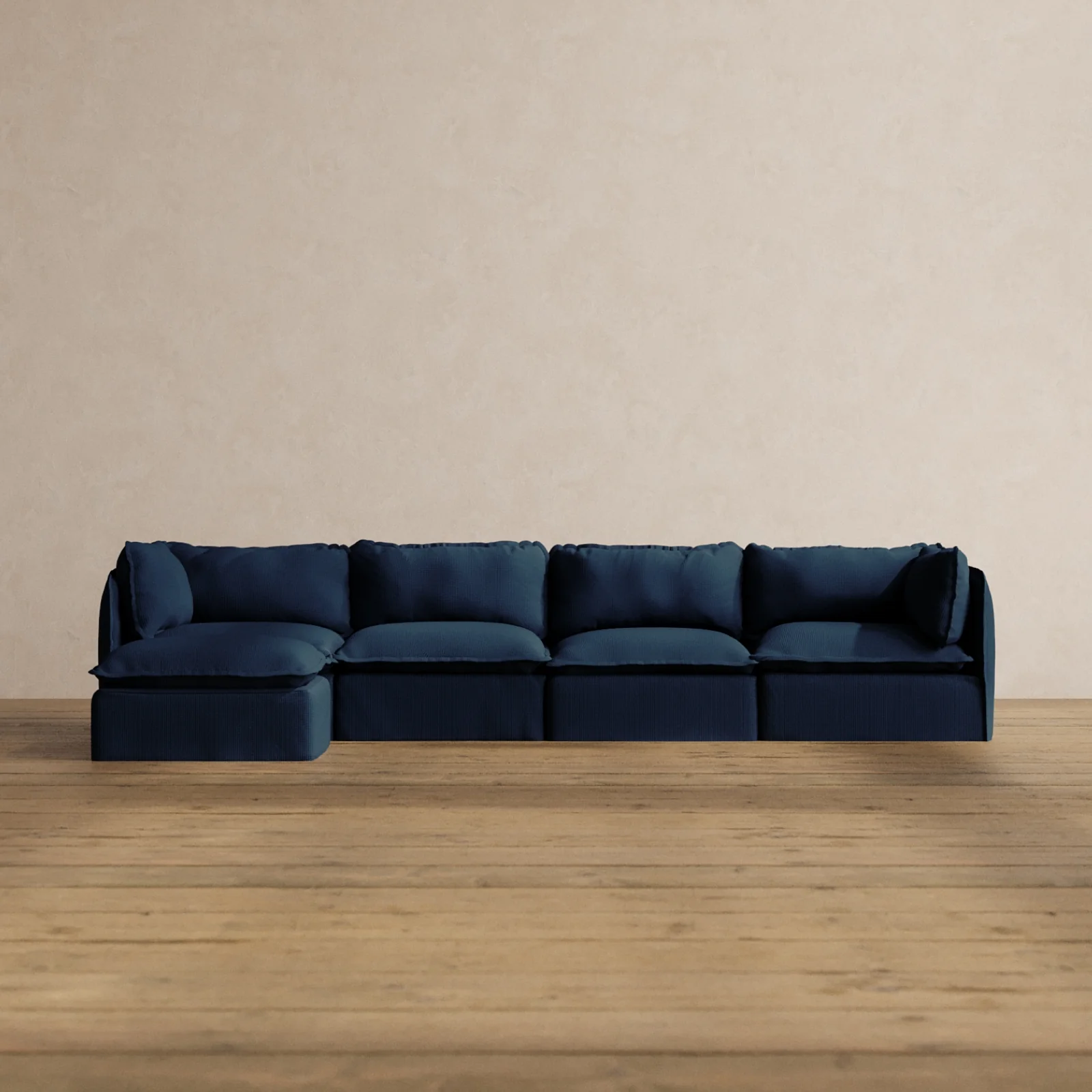 Modular Washable 4-Seater Sectional in Sumi | Memorix+ Seat | Contour Pillow
