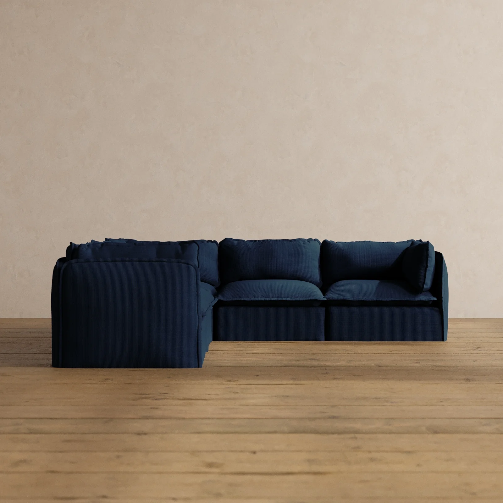 Modular Washable 5-Seater Corner Sectional in Sumi | Deluxe+ Seat | Cloud Pillow