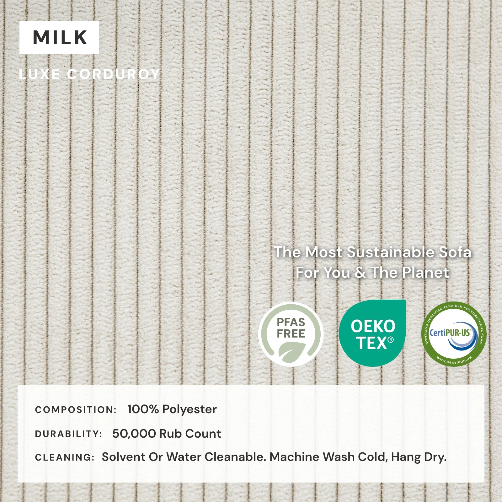 Modular Washable 7-Seater U-Sectional + Bench Ottoman in Milk | Deluxe+ Seat | Cloud Pillow - Image 4