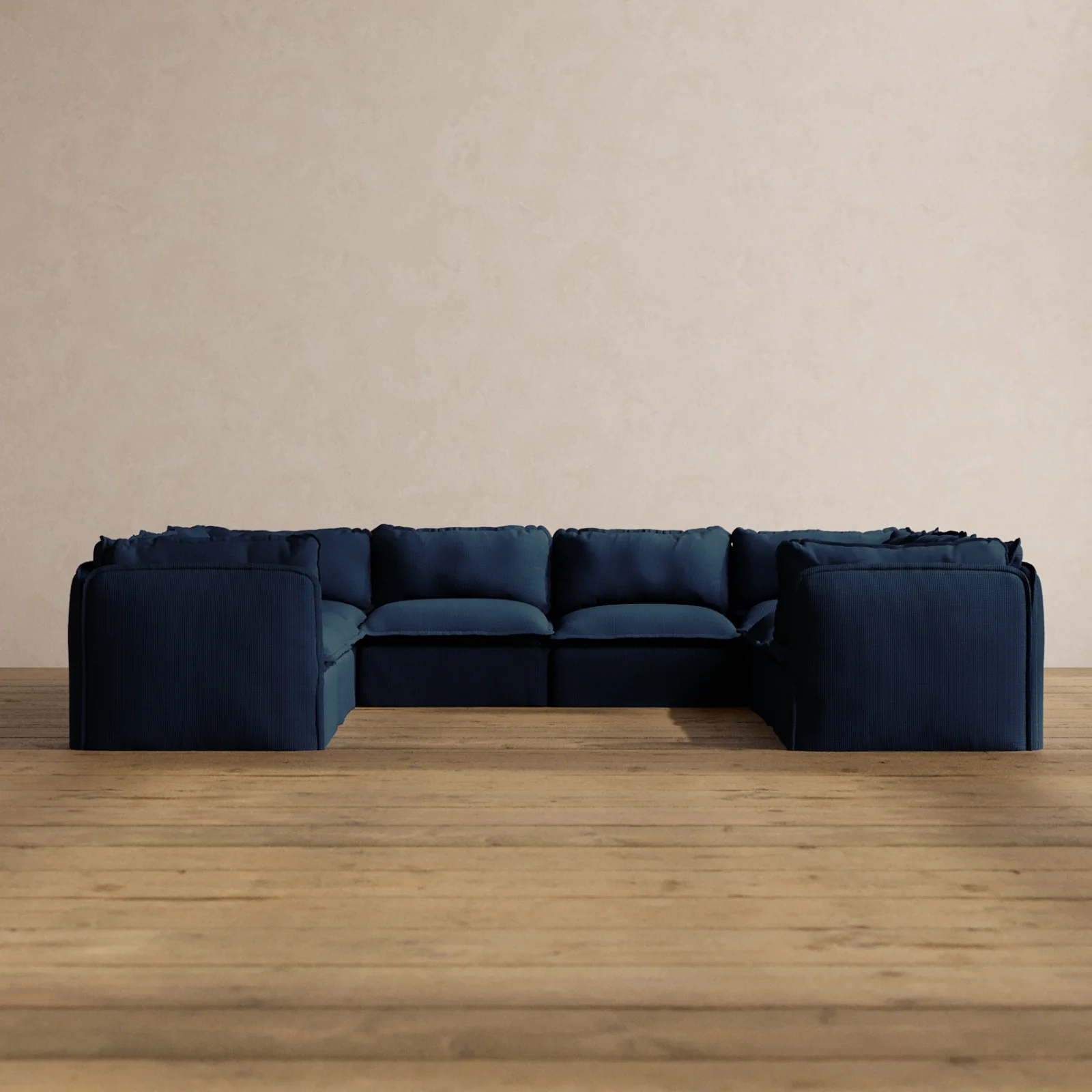 Modular Washable 8-Seater U-Sectional in Sumi | Memorix+ Seat | Contour Pillow