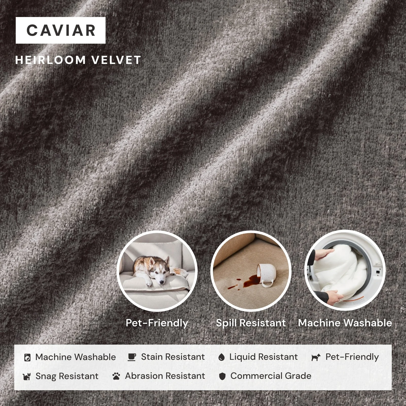Modular Washable Armchair in Caviar | Memorix+ Seat | Contour Pillow - Image 3