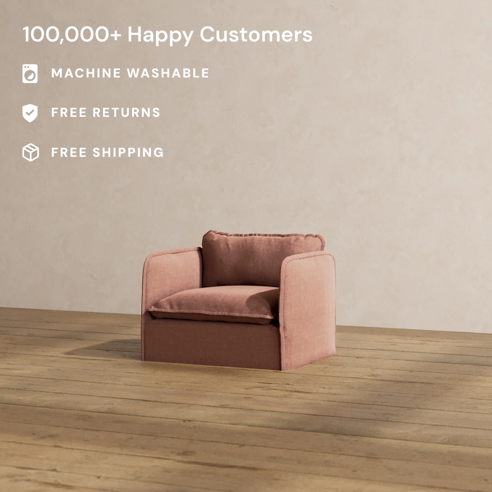 Modular Washable Armchair in Chestnut | Memorix+ Seat | Contour Pillow - Image 2