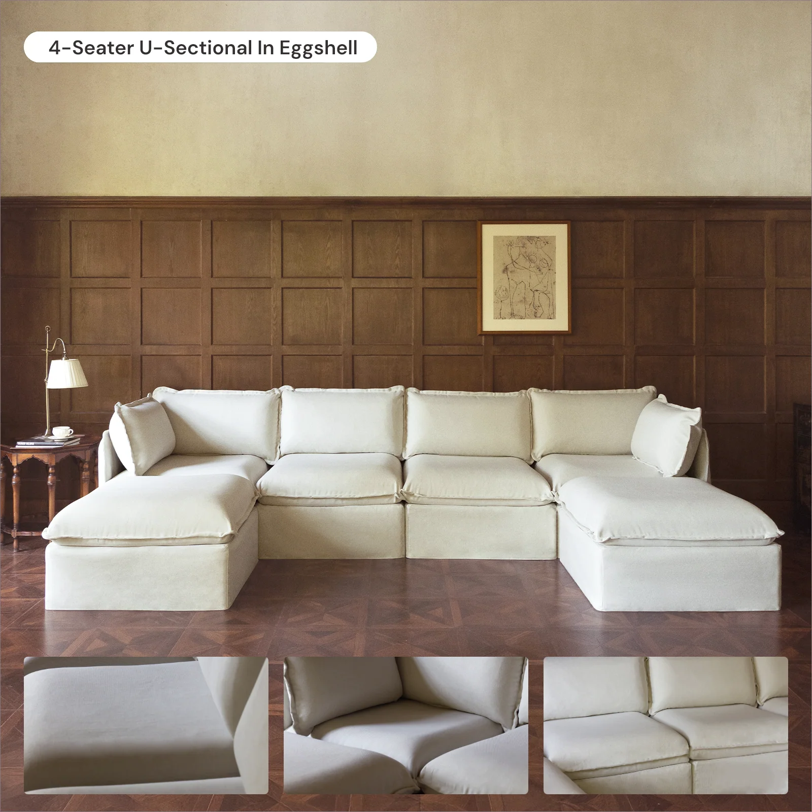 Modular Washable Armchair in Eggshell | Memorix+ Seat | Contour Pillow - Image 7