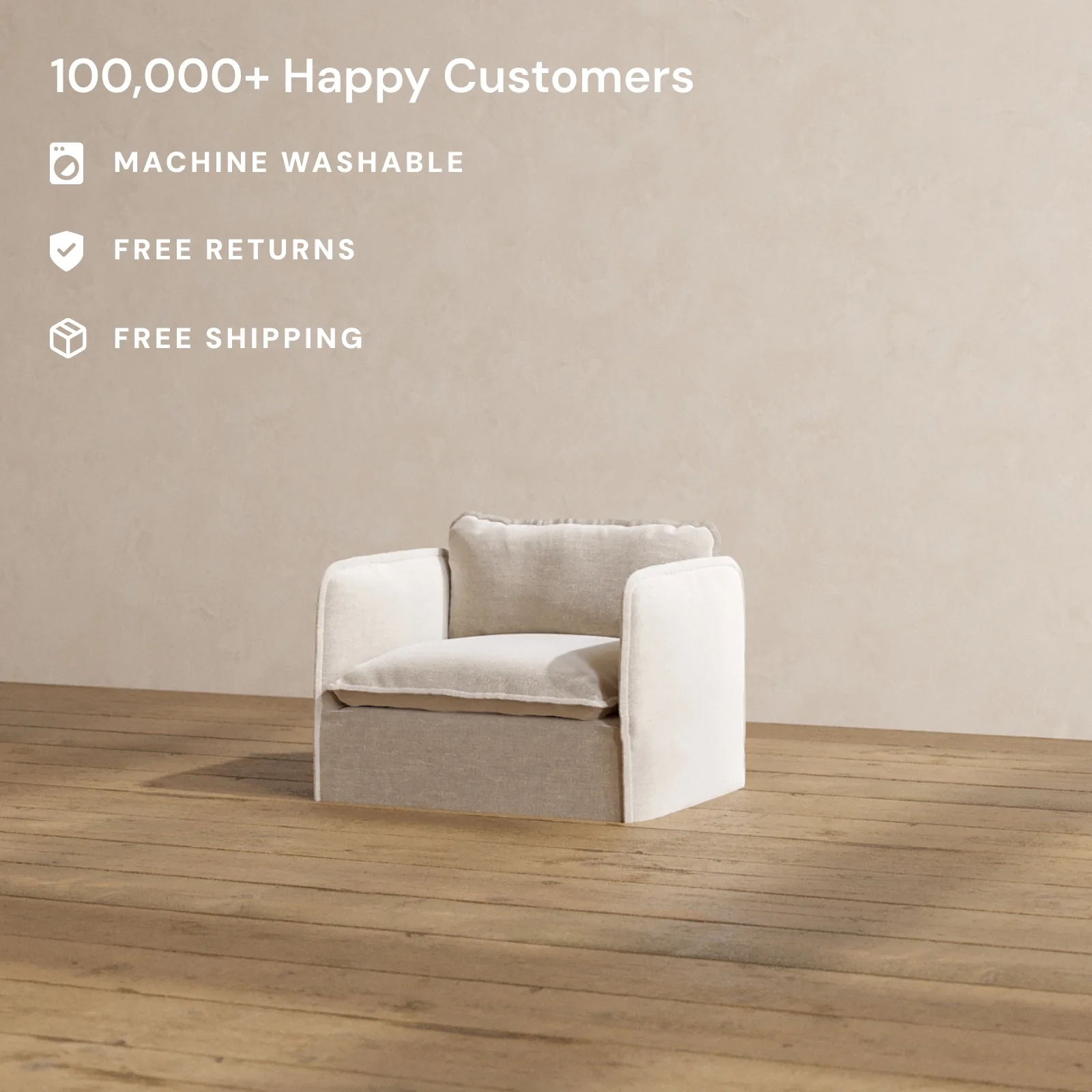 Modular Washable Armchair in Mist | Deluxe+ Seat | Cloud Pillow - Image 2