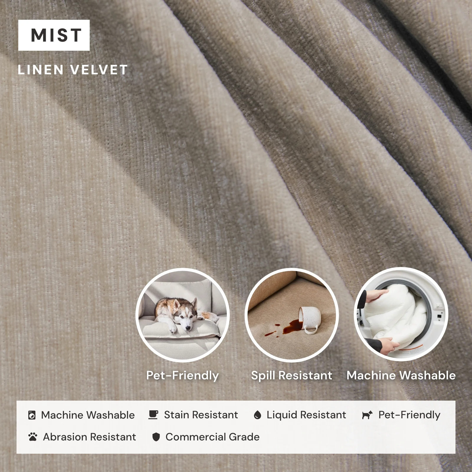 Modular Washable Armchair in Mist | Memorix+ Seat | Contour Pillow - Image 3
