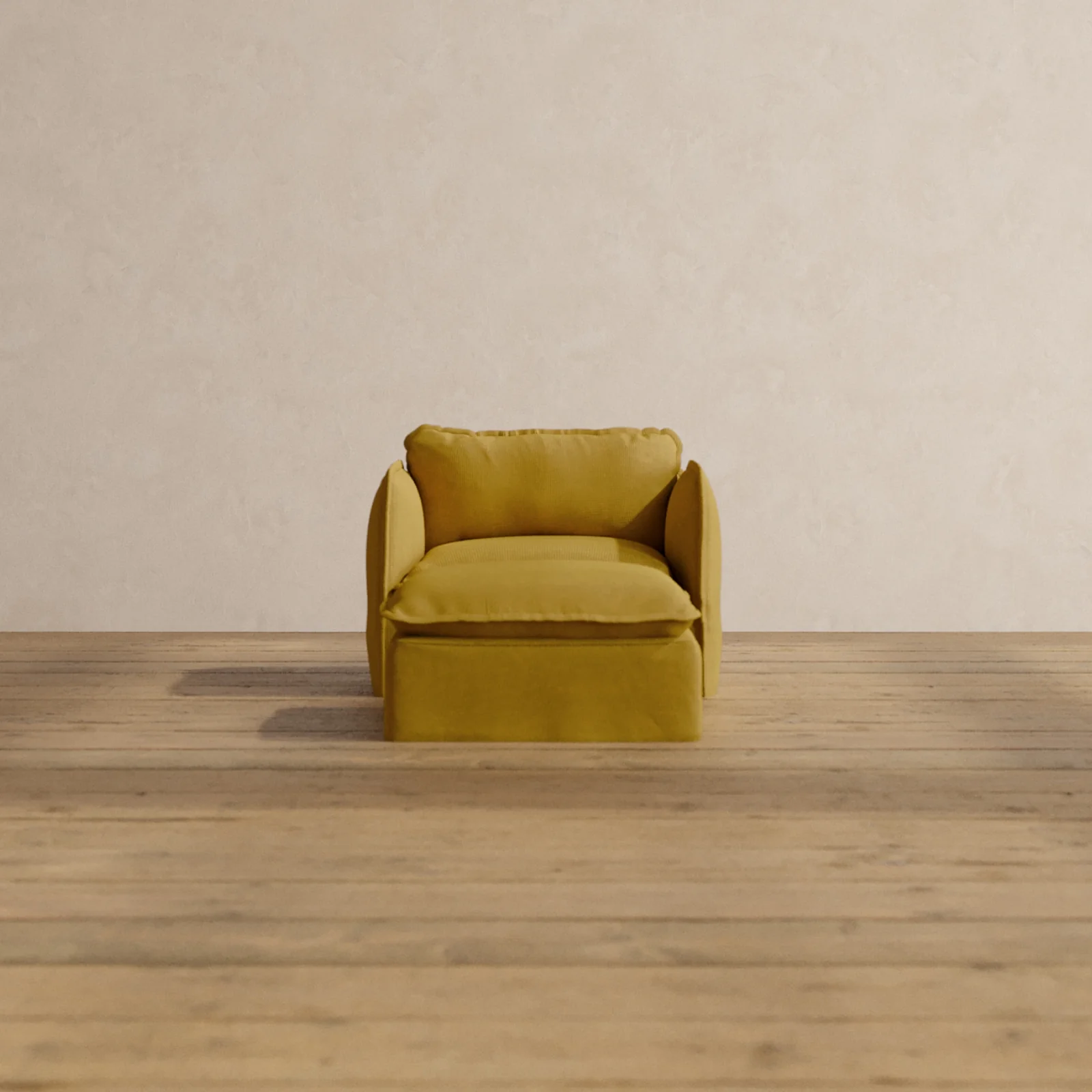 Modular Washable Armchair + Ottoman in Kiiro | Deluxe+ Seat | Cloud Pillow