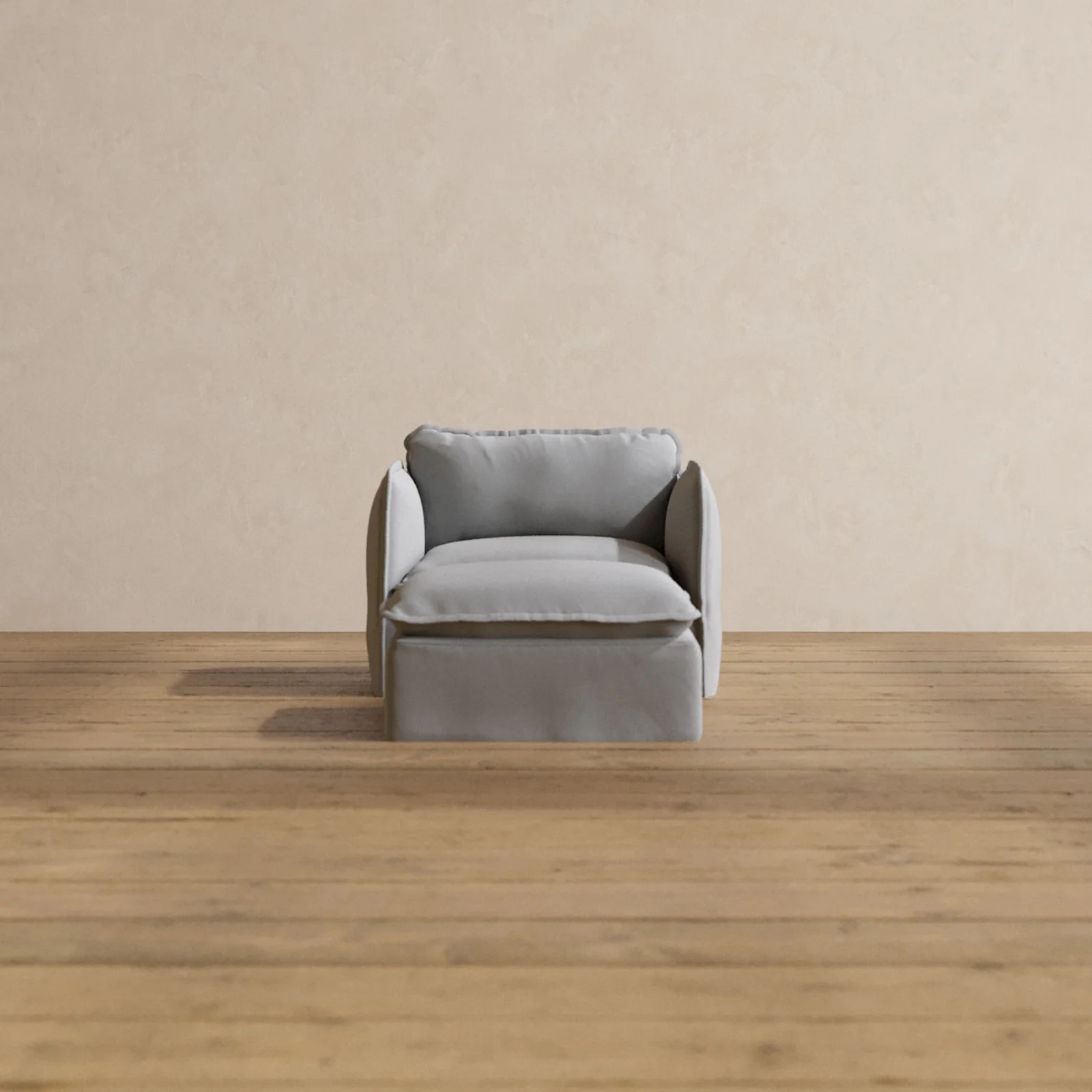 Modular Washable Armchair + Ottoman in Pumice | Memorix+ Seat | Contour Pillow