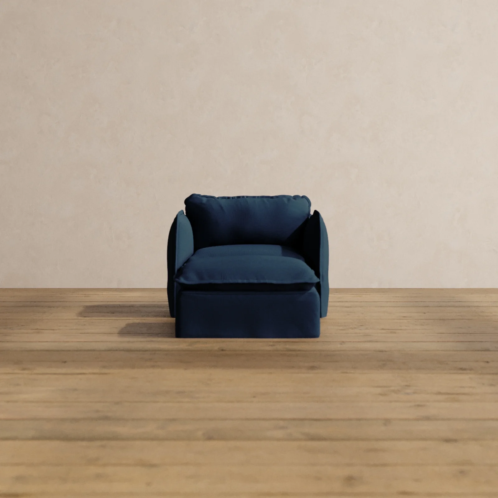 Modular Washable Armchair + Ottoman in Sumi | Deluxe+ Seat | Cloud Pillow
