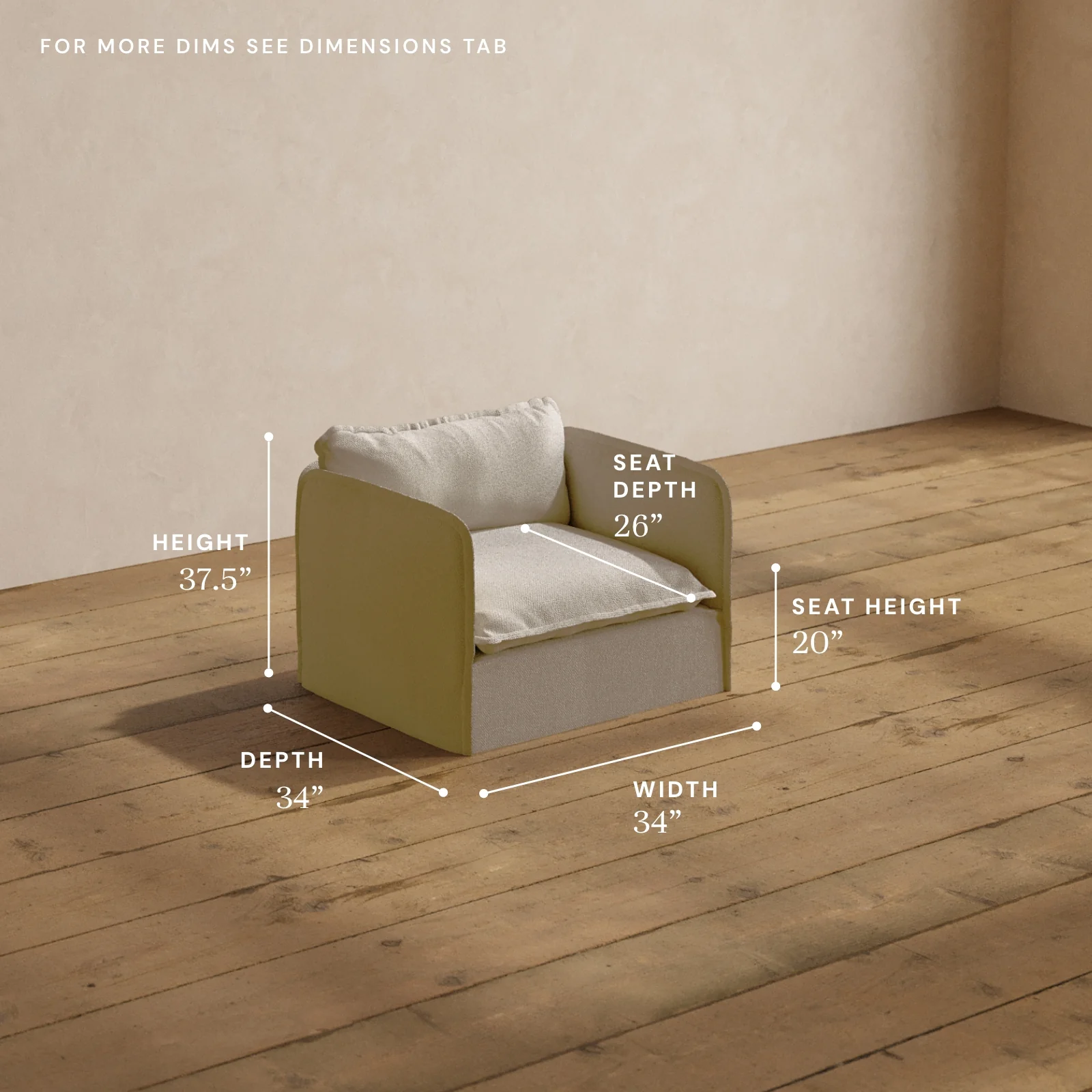Modular Washable Armchair in Powder | Memorix+ Seat | Contour Pillow - Image 5