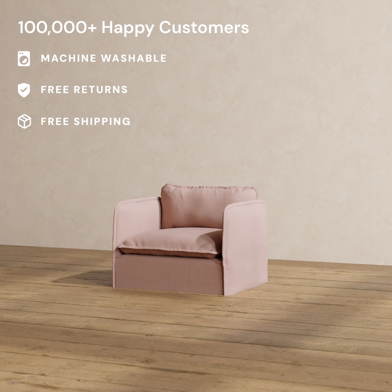 Modular Washable Armchair in Sakura | Deluxe+ Seat | Cloud Pillow - Image 2