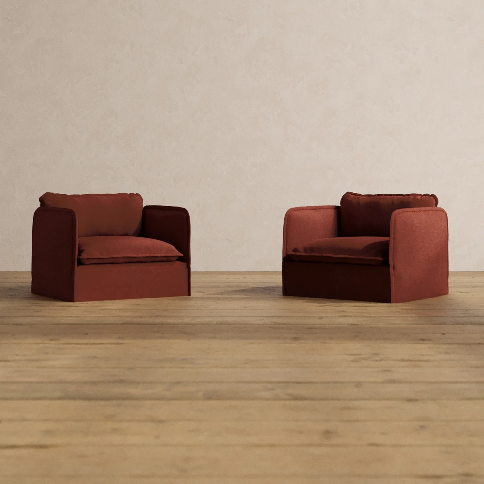 Modular Washable Armchair Set in Rust | Memorix+ Seat | Contour Pillow