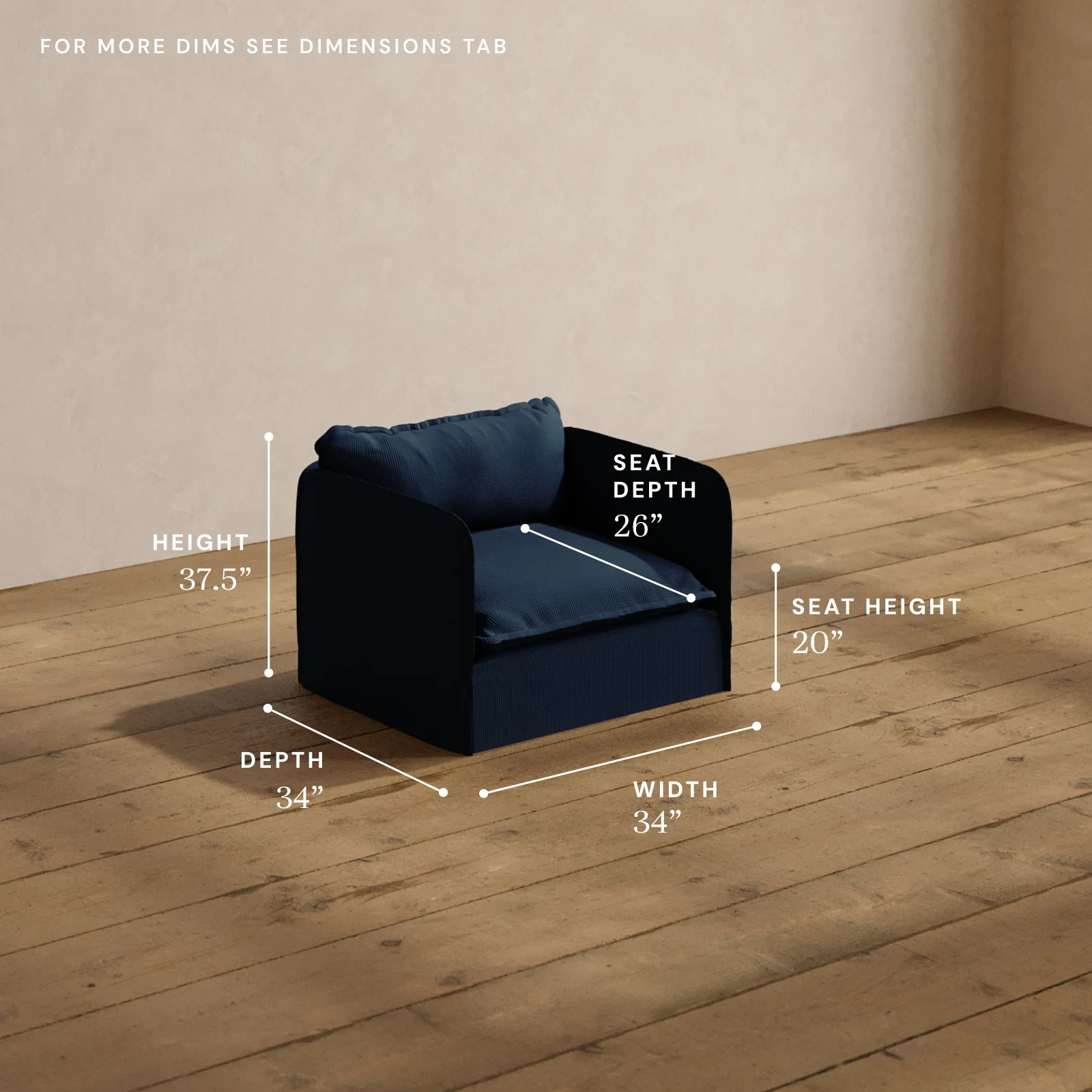 Modular Washable Armchair in Sumi | Memorix+ Seat | Contour Pillow - Image 5