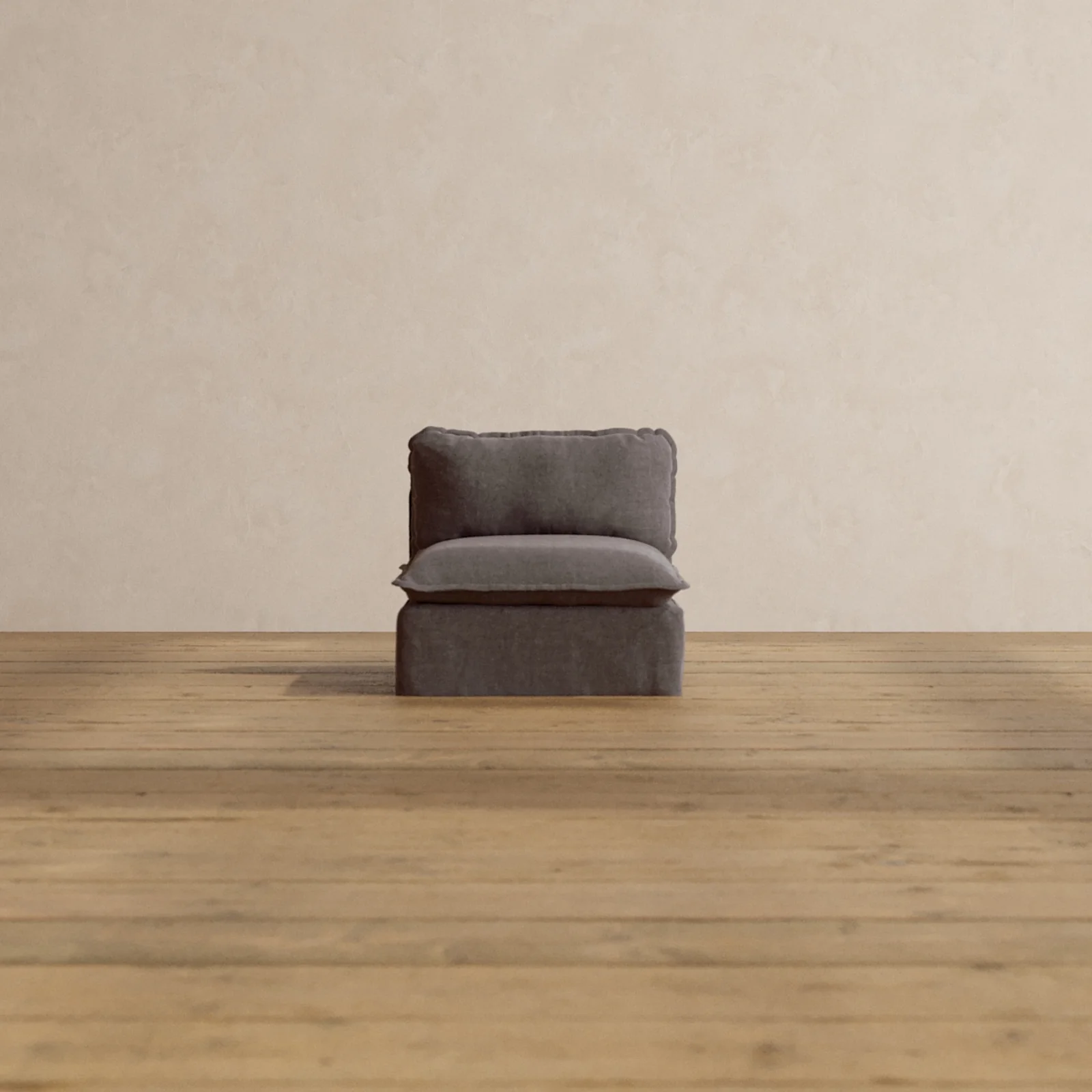Modular Washable Armless Chair in Caviar | Memorix+ Seat | Contour Pillow