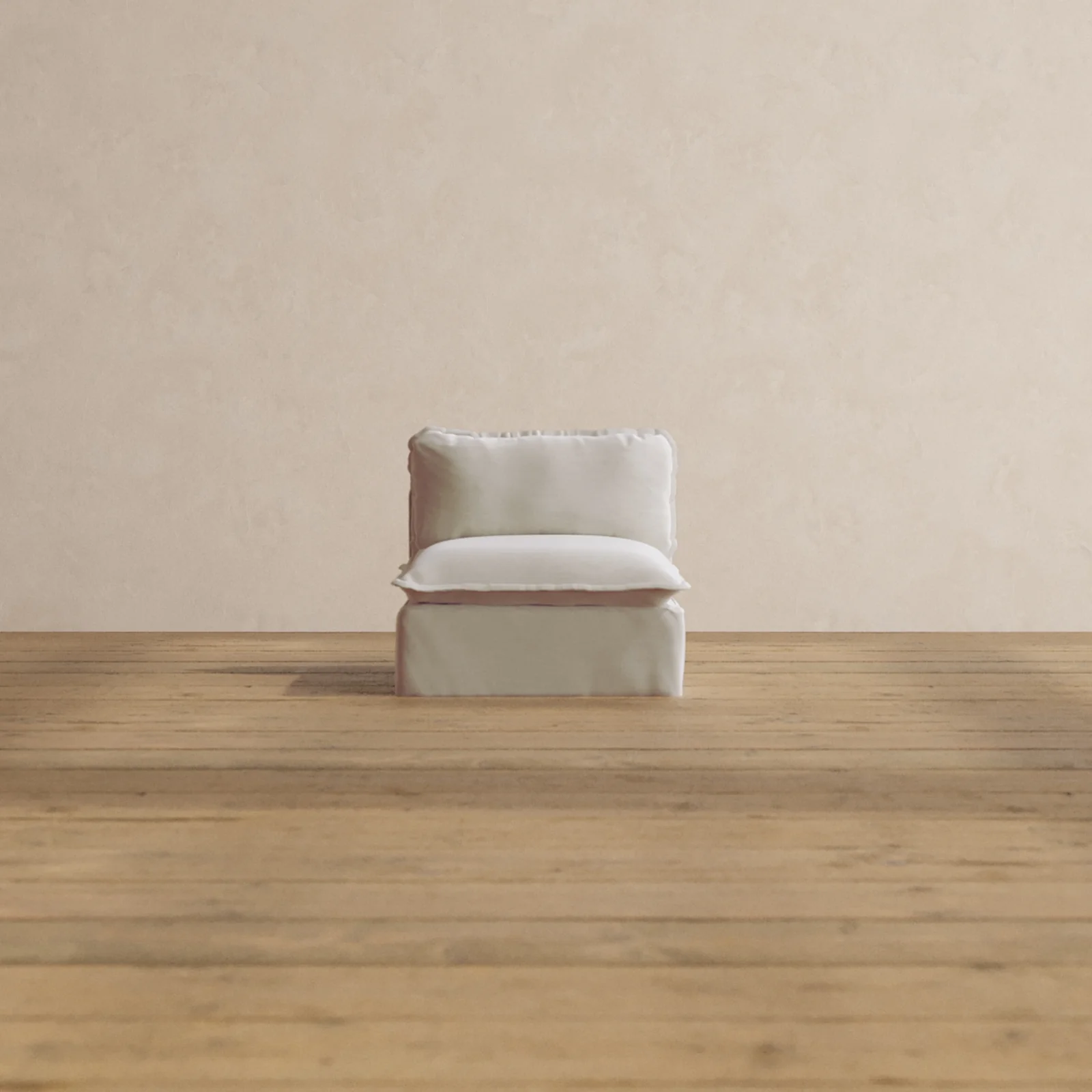 Modular Washable Armless Chair in Coco | Deluxe+ Seat | Cloud Pillow