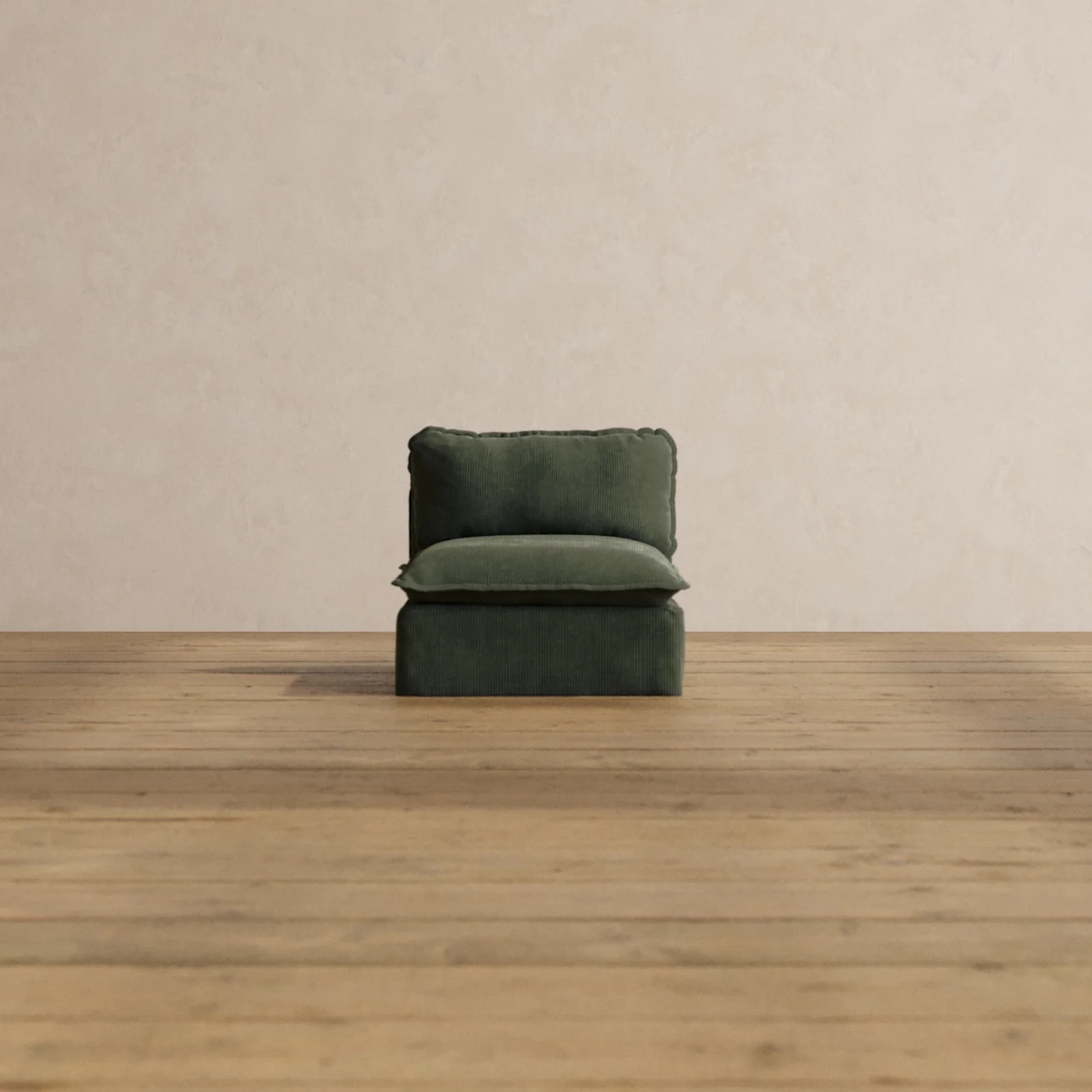 Modular Washable Armless Chair in Olivine | Deluxe+ Seat | Cloud Pillow