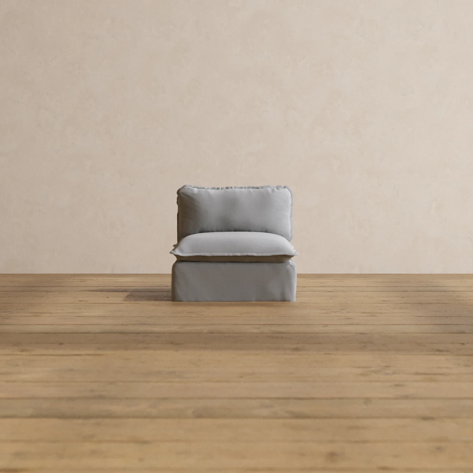 Modular Washable Armless Chair in Pumice | Deluxe+ Seat | Cloud Pillow