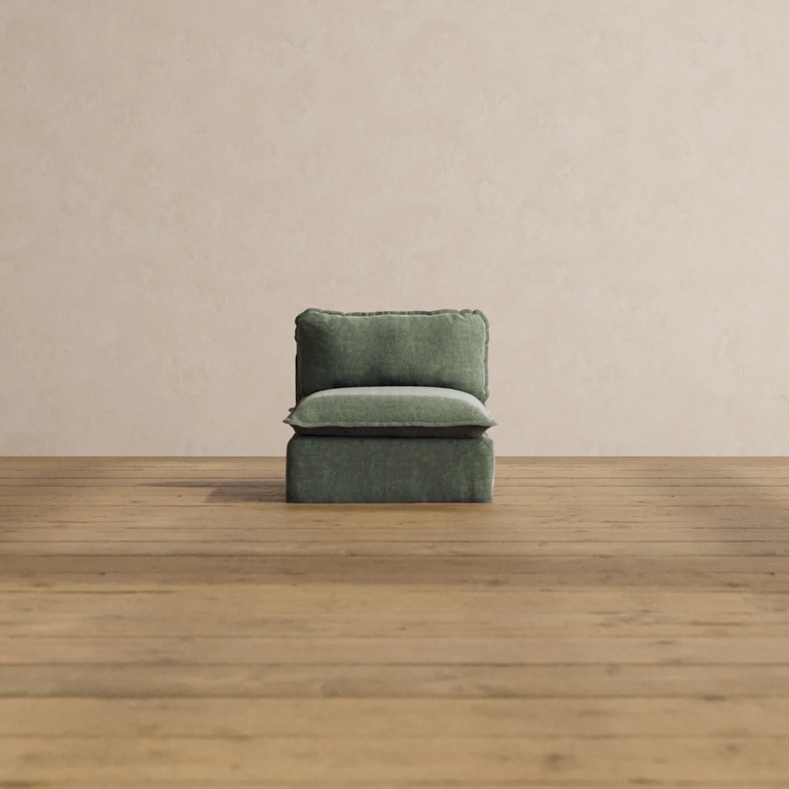 Modular Washable Armless Chair in Willow | Deluxe+ Seat | Cloud Pillow