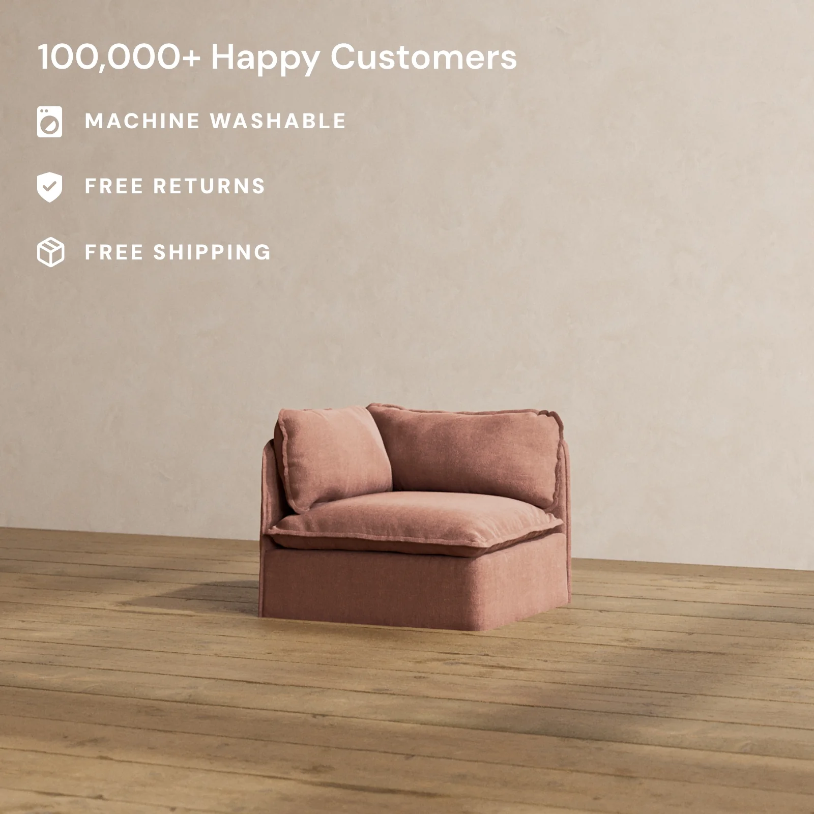 Modular Washable Corner Chair in Chestnut | Deluxe+ Seat | Cloud Pillow - Image 2
