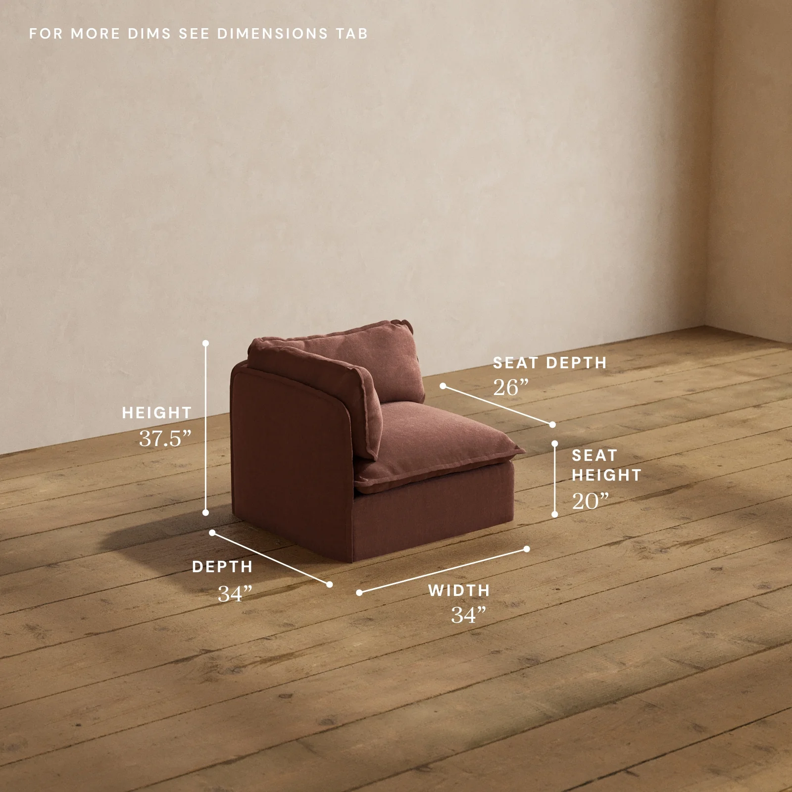 Modular Washable Corner Chair in Chestnut | Memorix+ Seat | Contour Pillow - Image 5