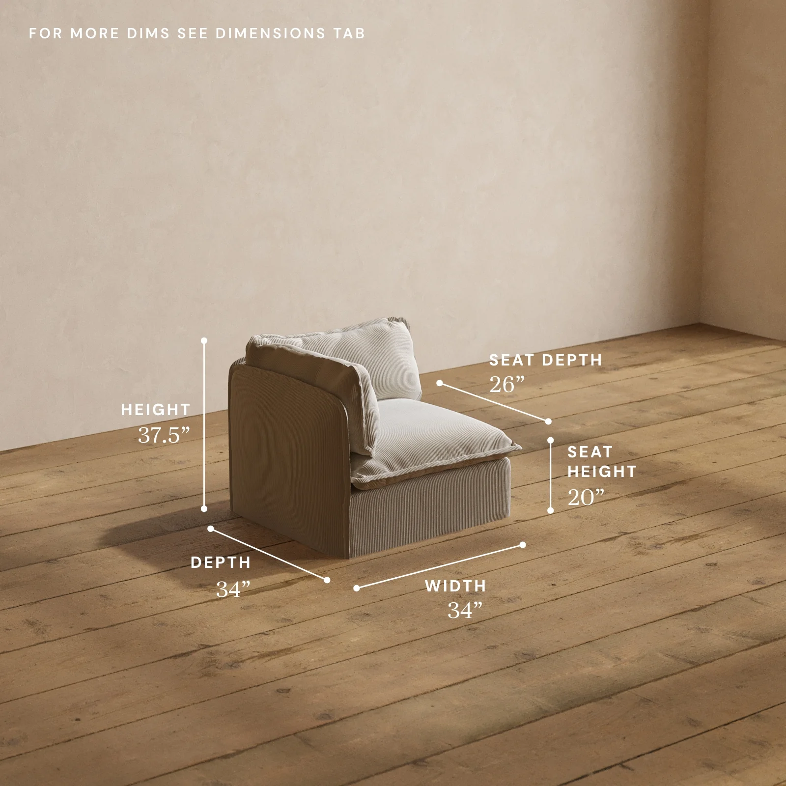 Modular Washable Corner Chair in Milk | Memorix+ Seat | Contour Pillow - Image 5