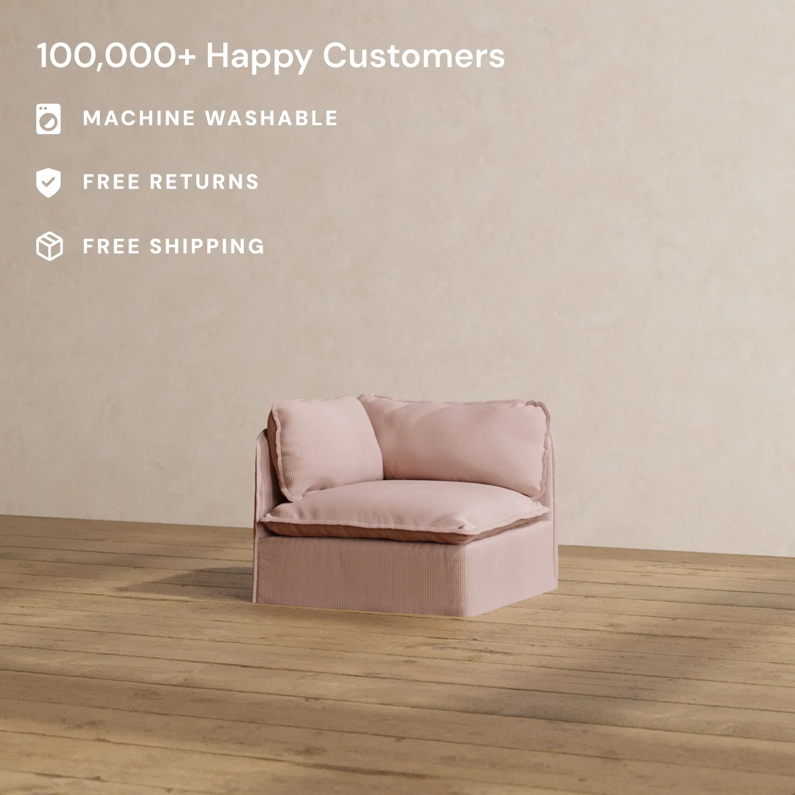 Modular Washable Corner Chair in Sakura | Memorix+ Seat | Contour Pillow - Image 2