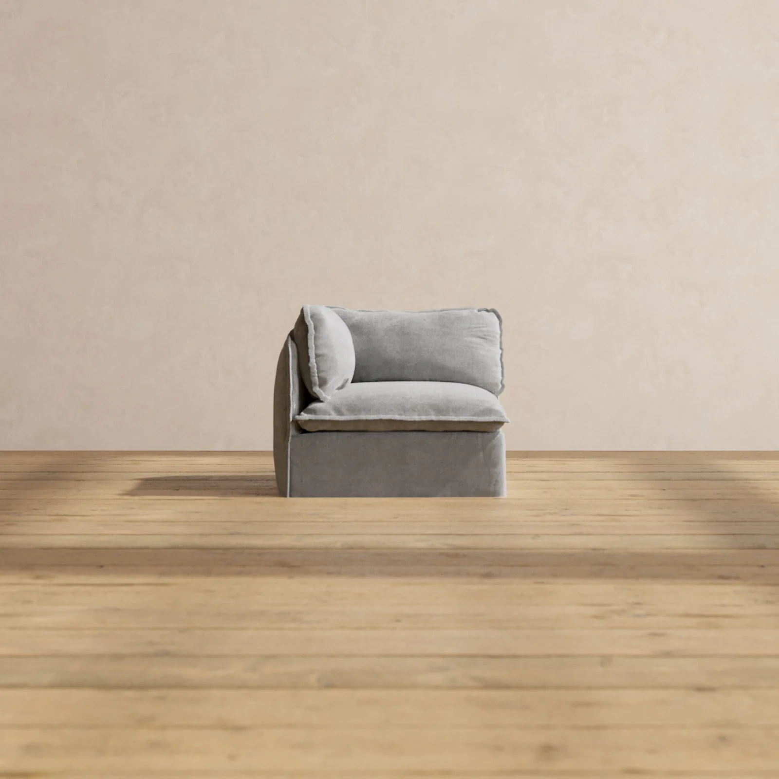 Modular Washable End Chair - Left in Ash | Memorix+ Seat | Contour Pillow