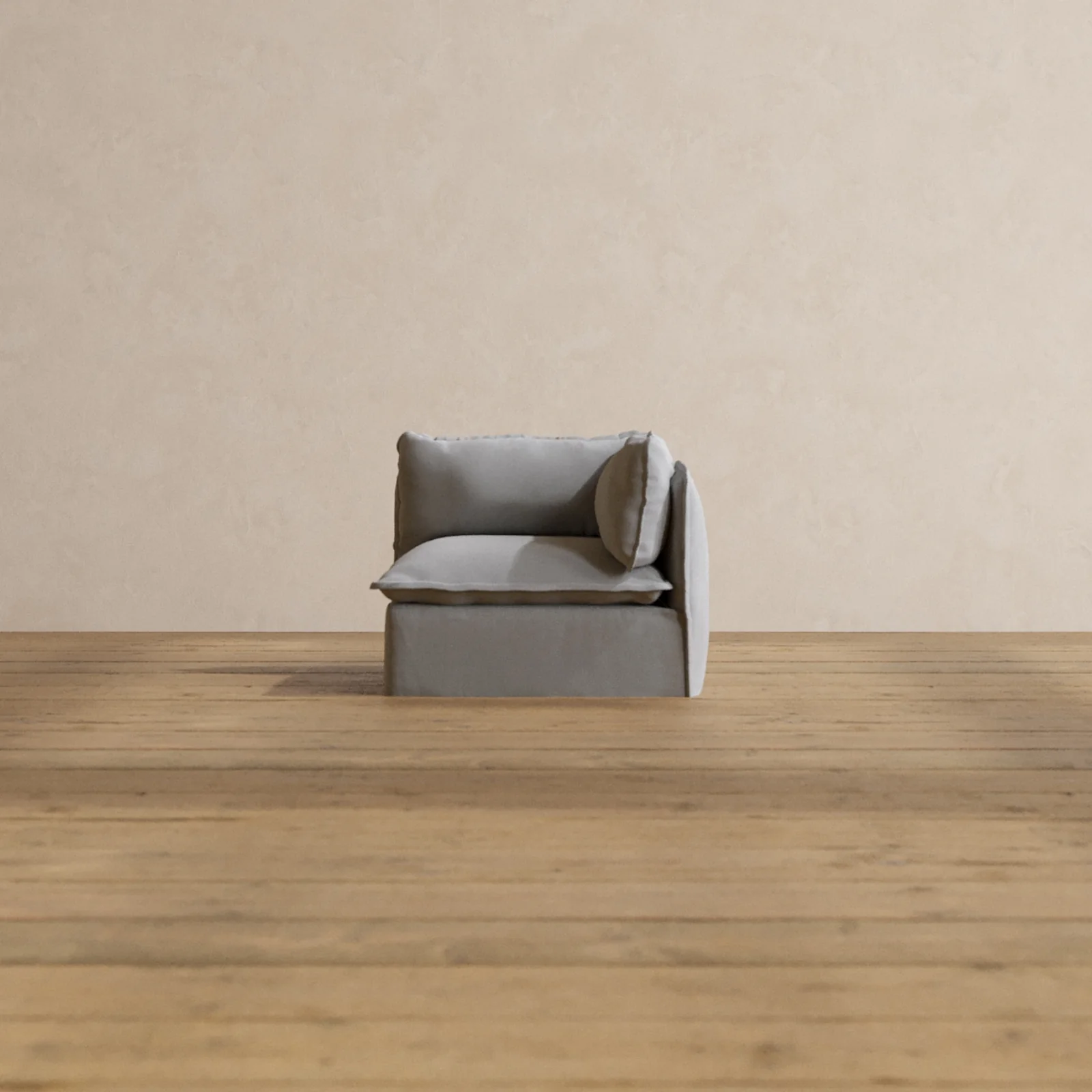 Modular Washable End Chair - Right in Pumice | Memorix+ Seat | Contour Pillow