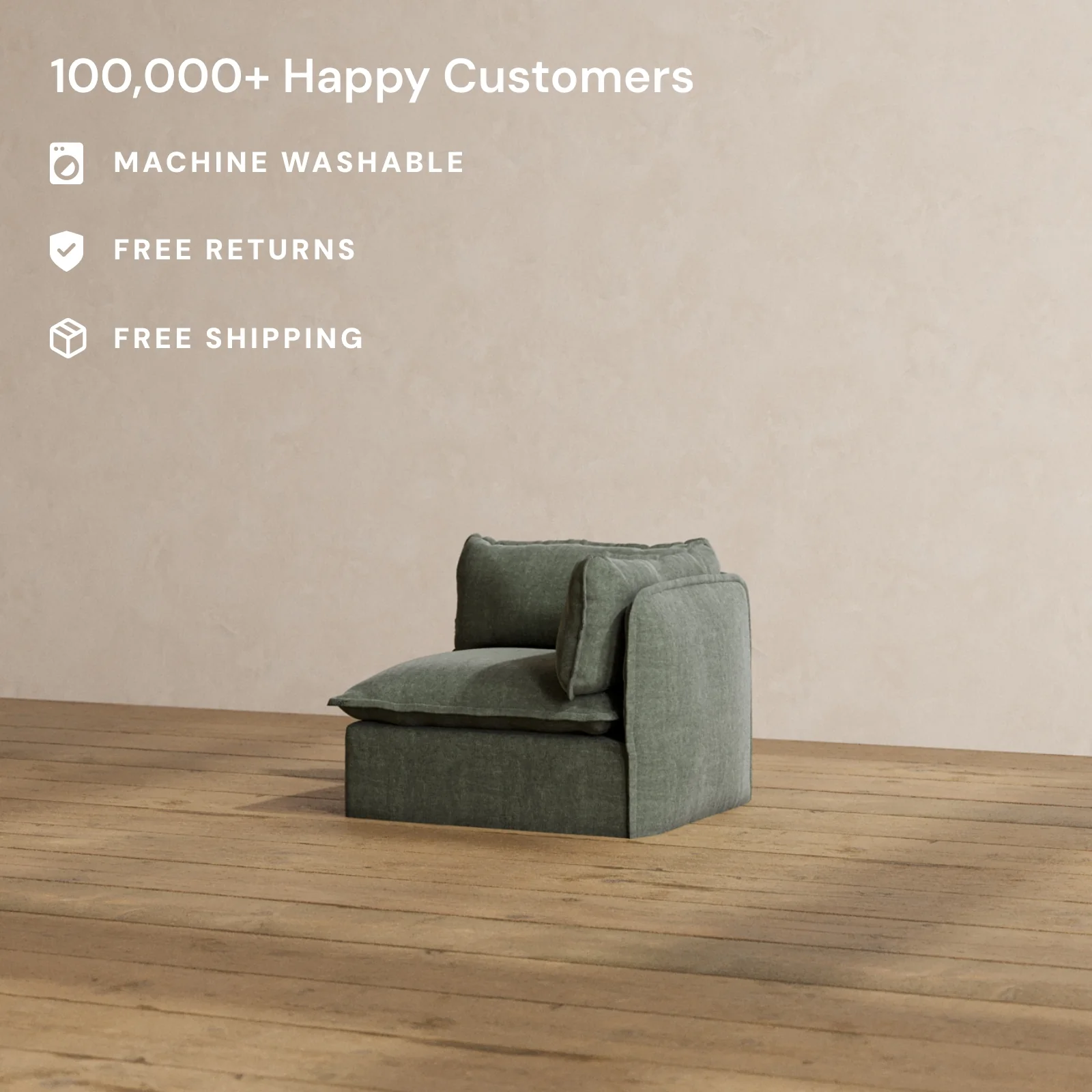 Modular Washable End Chair - Right in Willow | Memorix+ Seat | Contour Pillow - Image 2