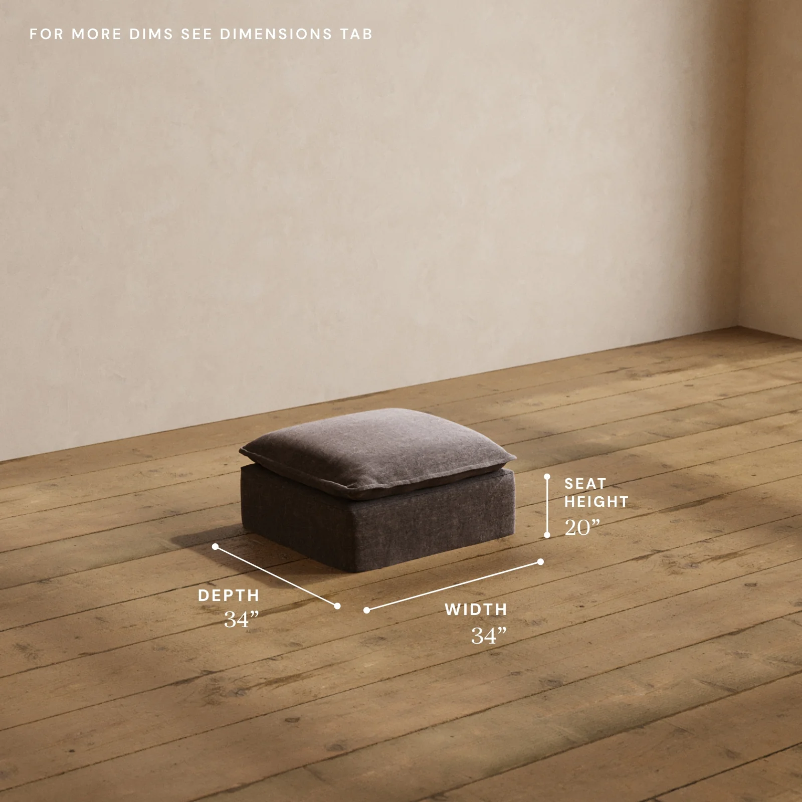 Modular Washable Ottoman in Caviar | Deluxe+ Seat - Image 5