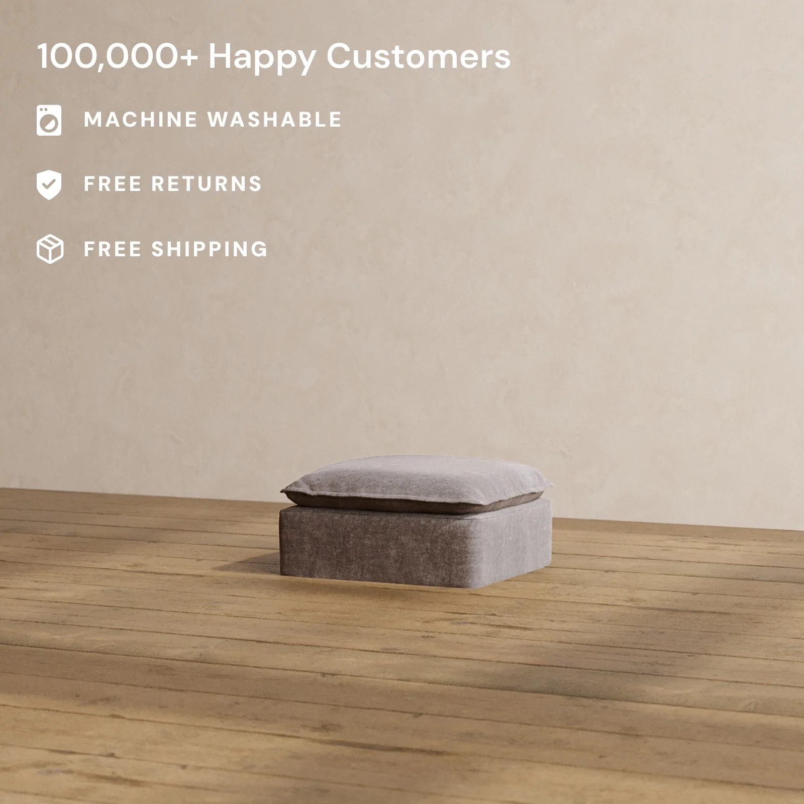 Modular Washable Ottoman in Caviar | Memorix+ Seat - Image 2