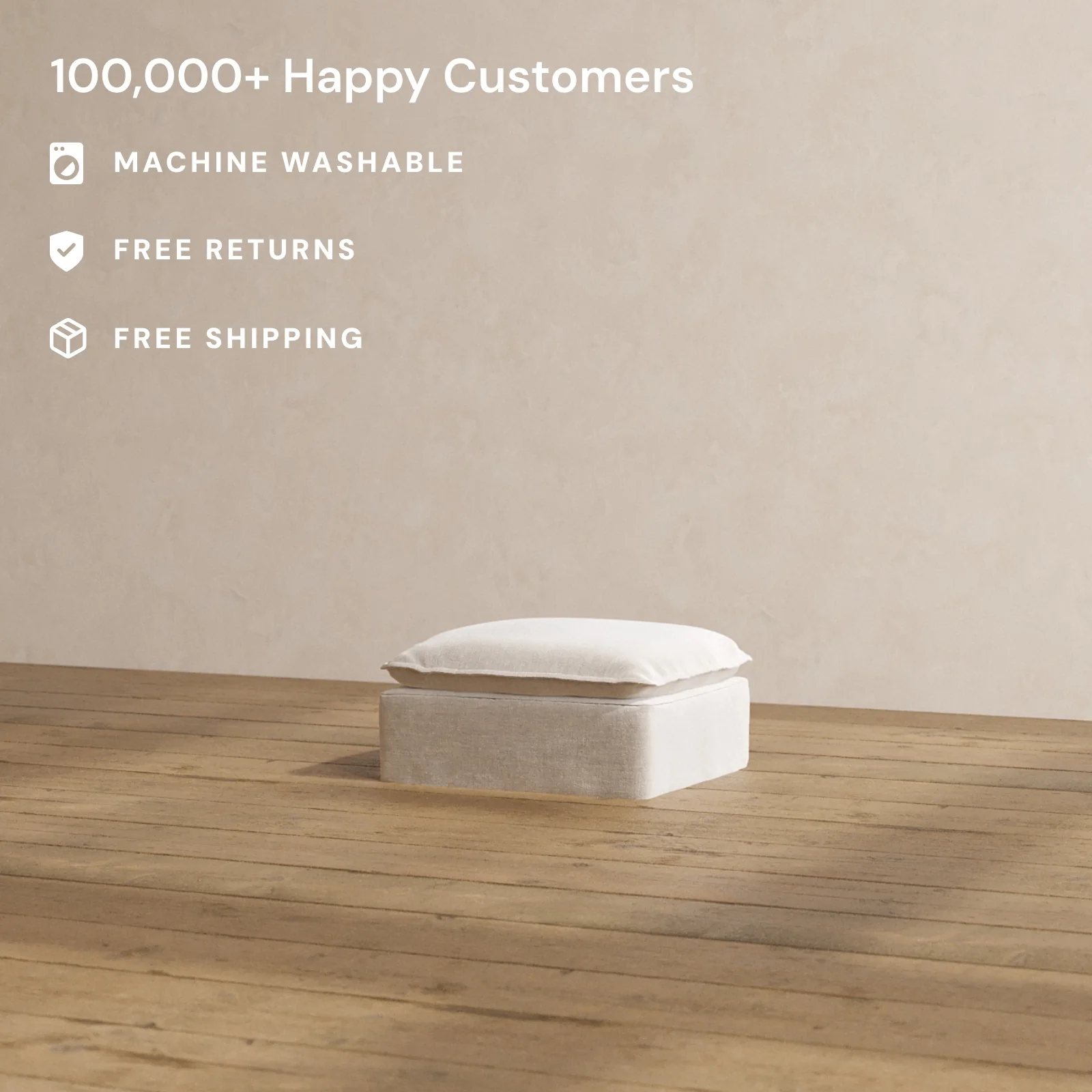 Modular Washable Ottoman in Mist | Memorix+ Seat - Image 2