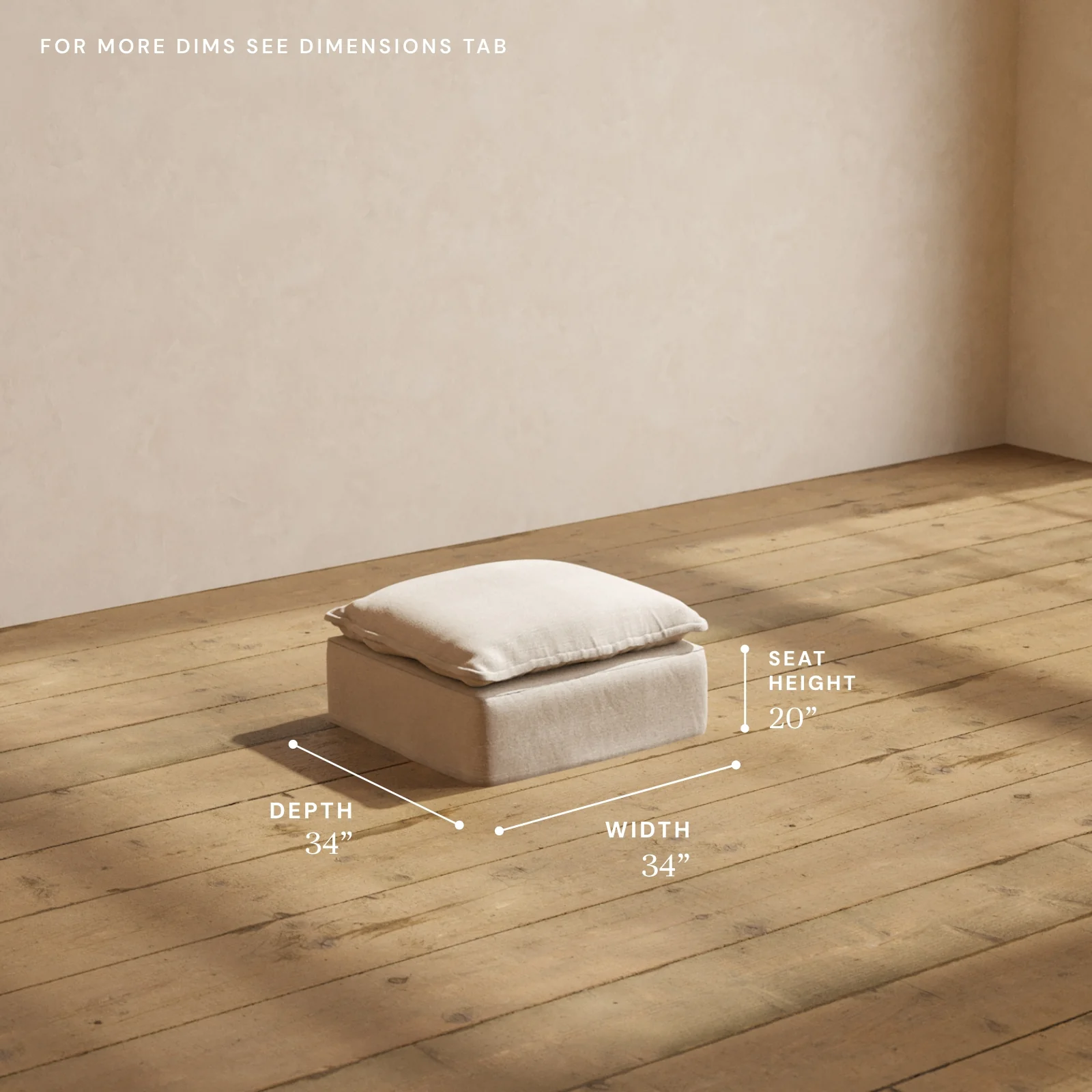 Modular Washable Ottoman in Oat | Memorix+ Seat - Image 5