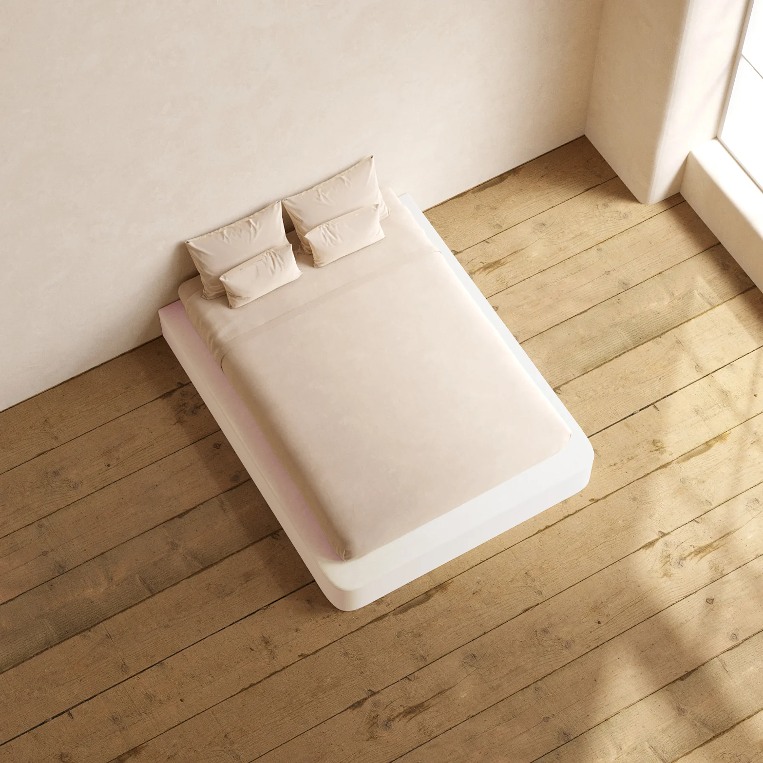 Queen Upholstered Platform Bed | Mod Velvet in Coco - Image 8