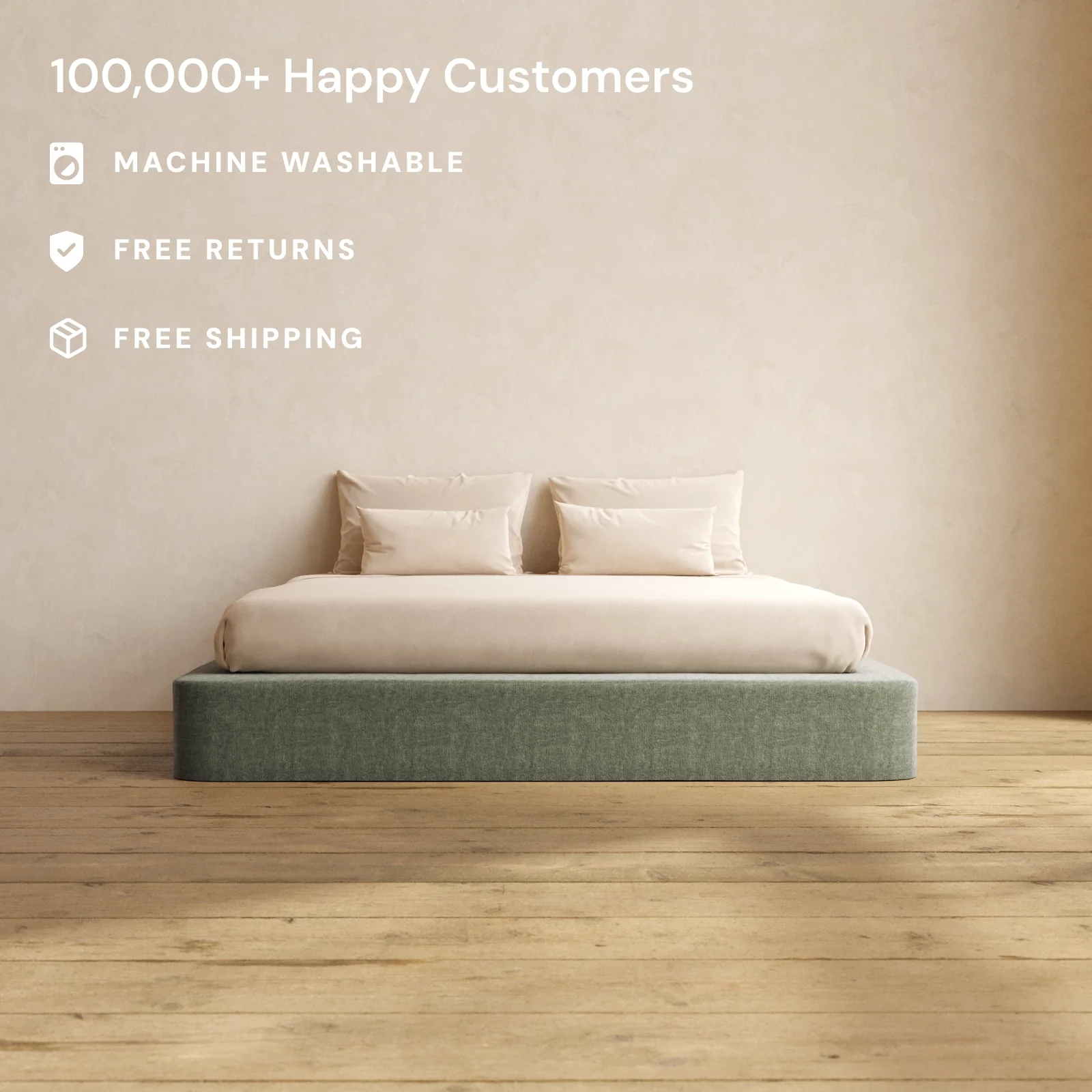 Slipcover Only - King Upholstered Platform Bed | Heirloom Velvet in Willow - Image 2
