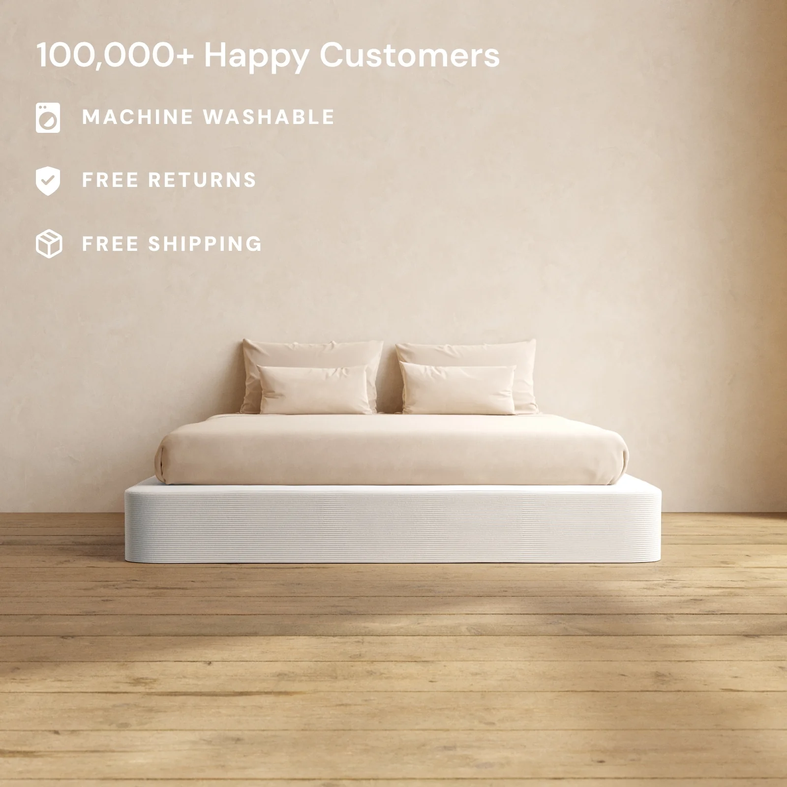 Slipcover Only - King Upholstered Platform Bed | Luxe Corduroy in Milk - Image 2